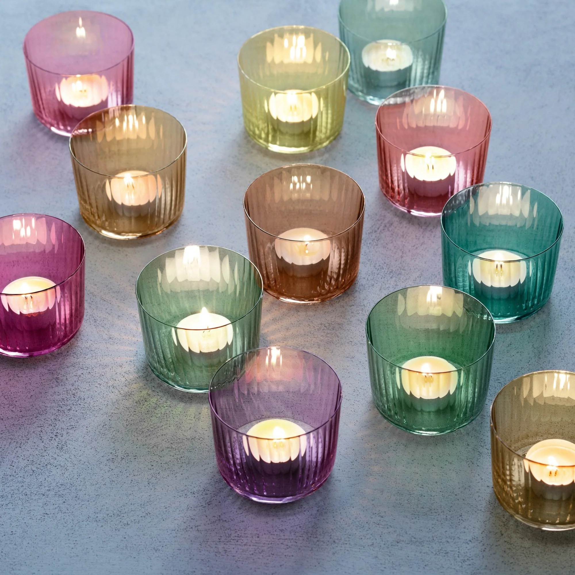 Gems Tealight Holder | Set of 4 | Assorted Garnet - Image 2