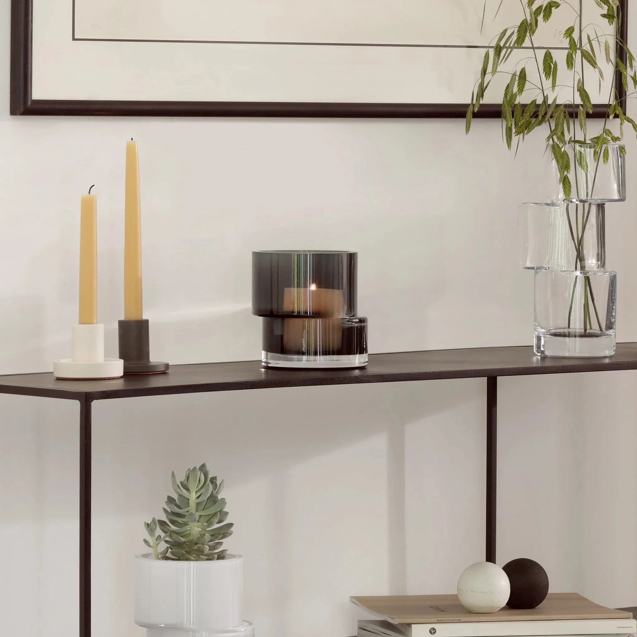 Tier Lantern & Vase | Slate Grey | 13.5cm - Image 5