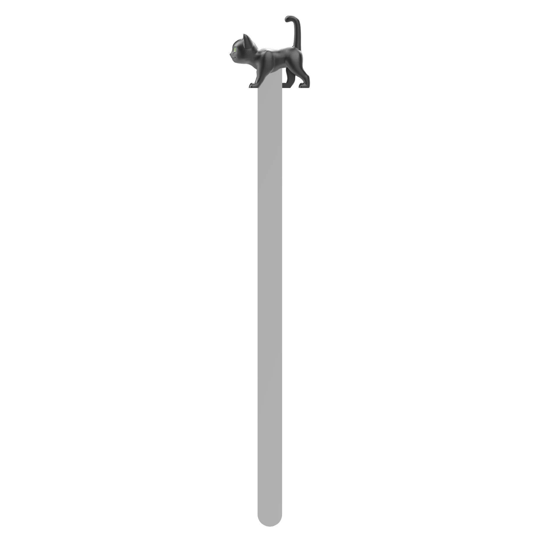 3D Glow in the Dark Cat Bookmark | Black - Image 3