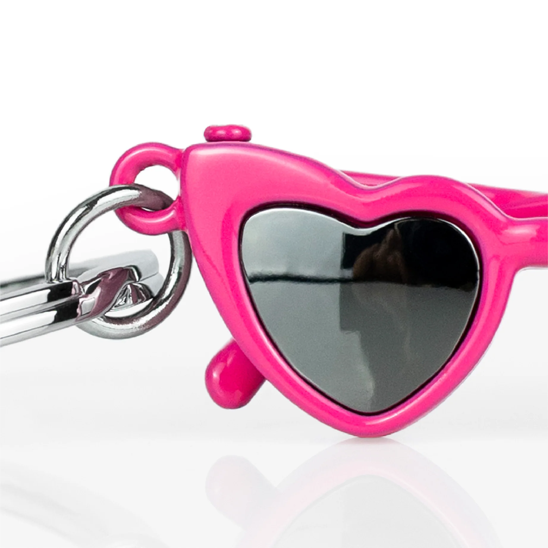 Heart Shaped Glasses Keyring | Pink - Image 4