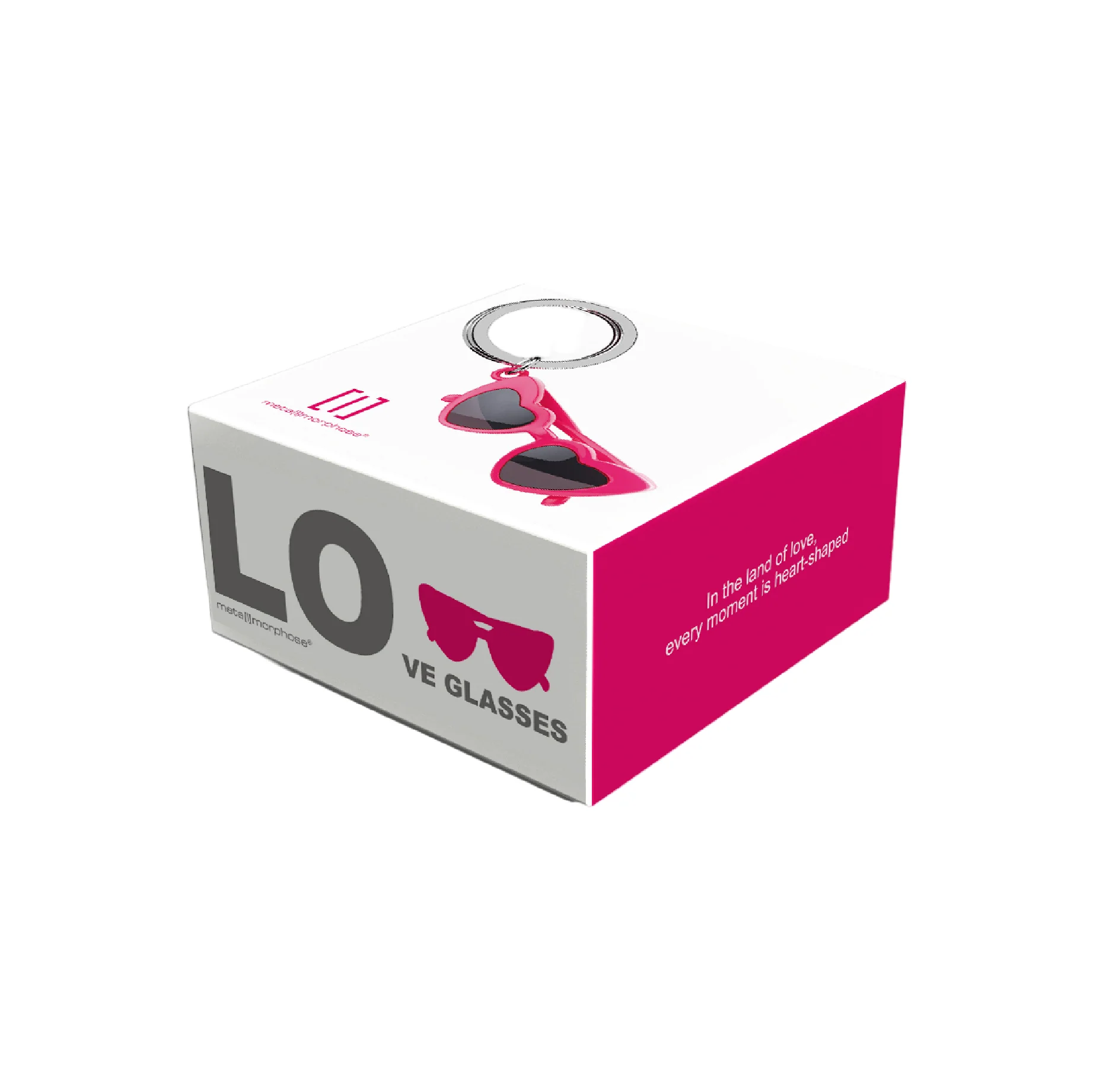 Heart Shaped Glasses Keyring | Pink - Image 5