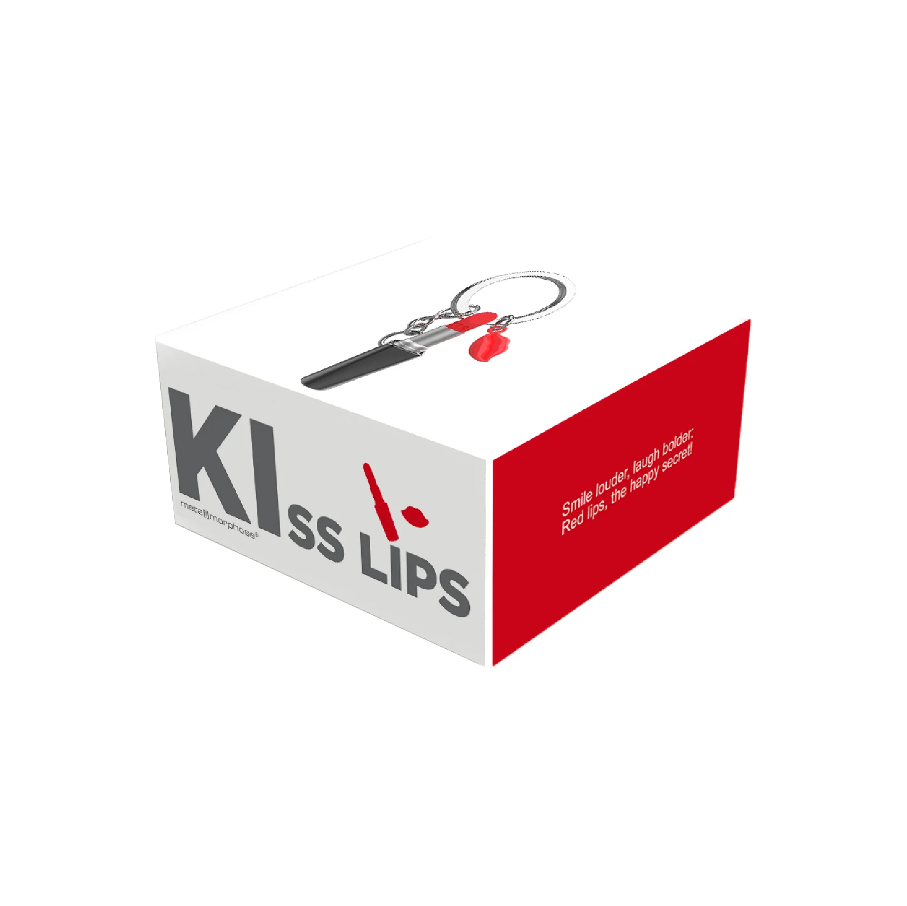 Lipstick with Lips Charm Keyring | Red - Image 5