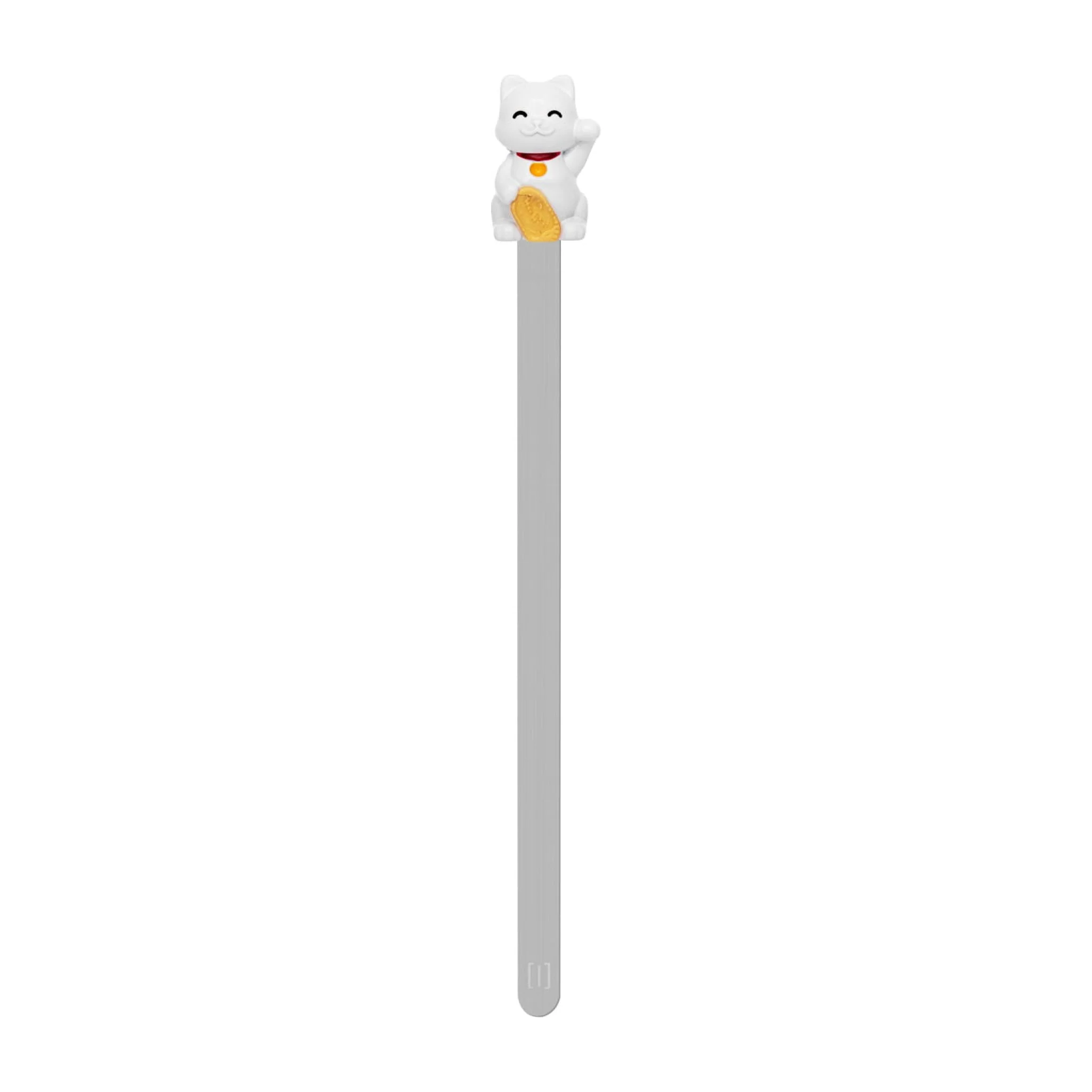 Lucky Cat Bookmark | White & Gold - Image 3
