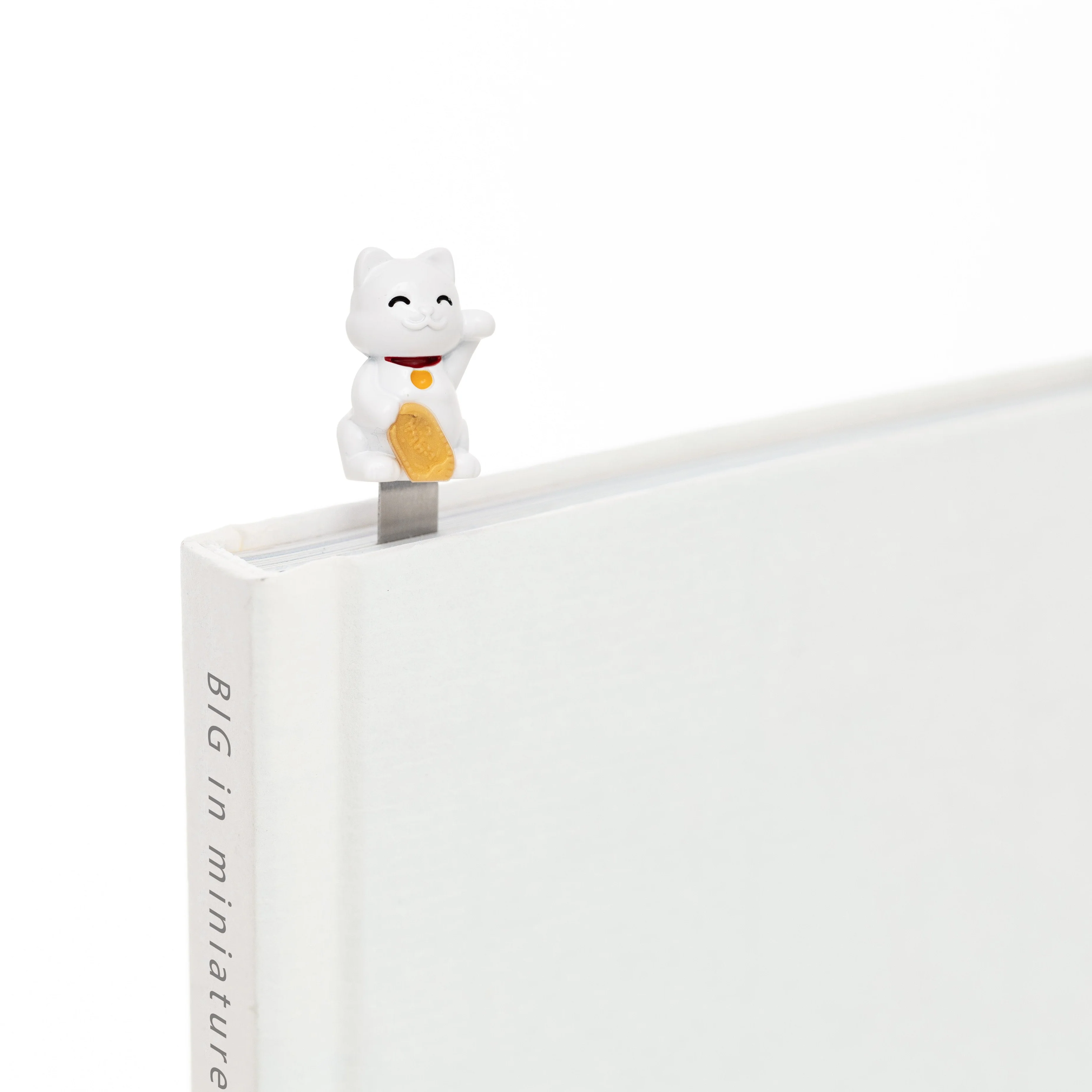 Lucky Cat Bookmark | White & Gold - Image 4