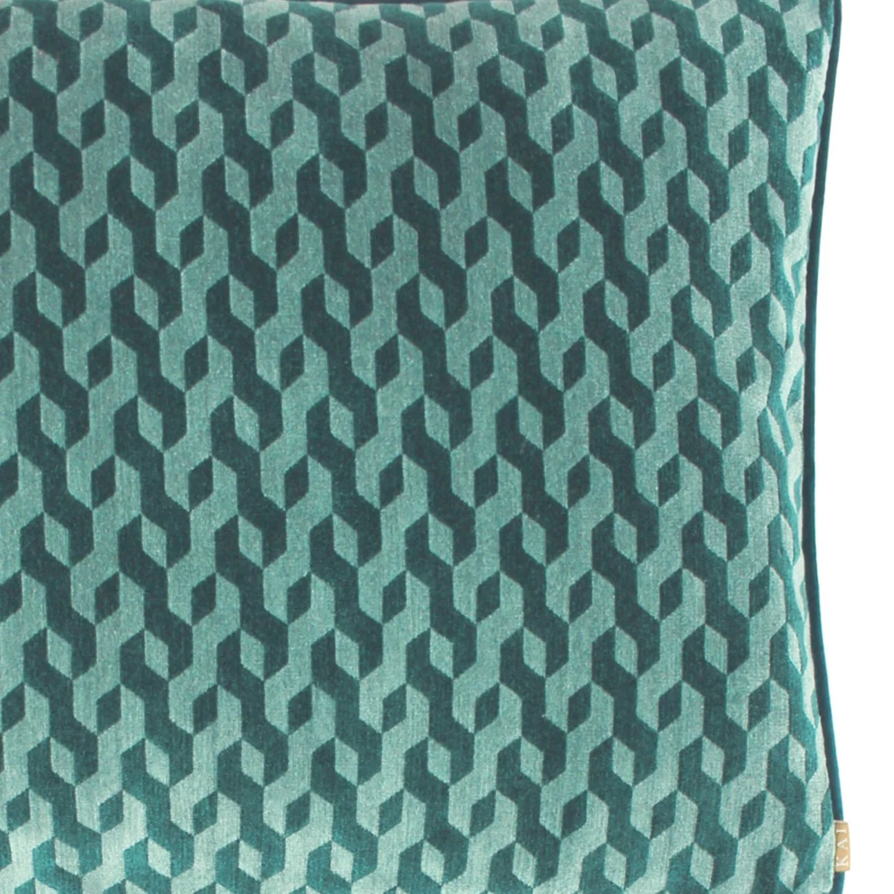 Rectangular Geometric Cushion | Teal | 40x60cm - Image 2