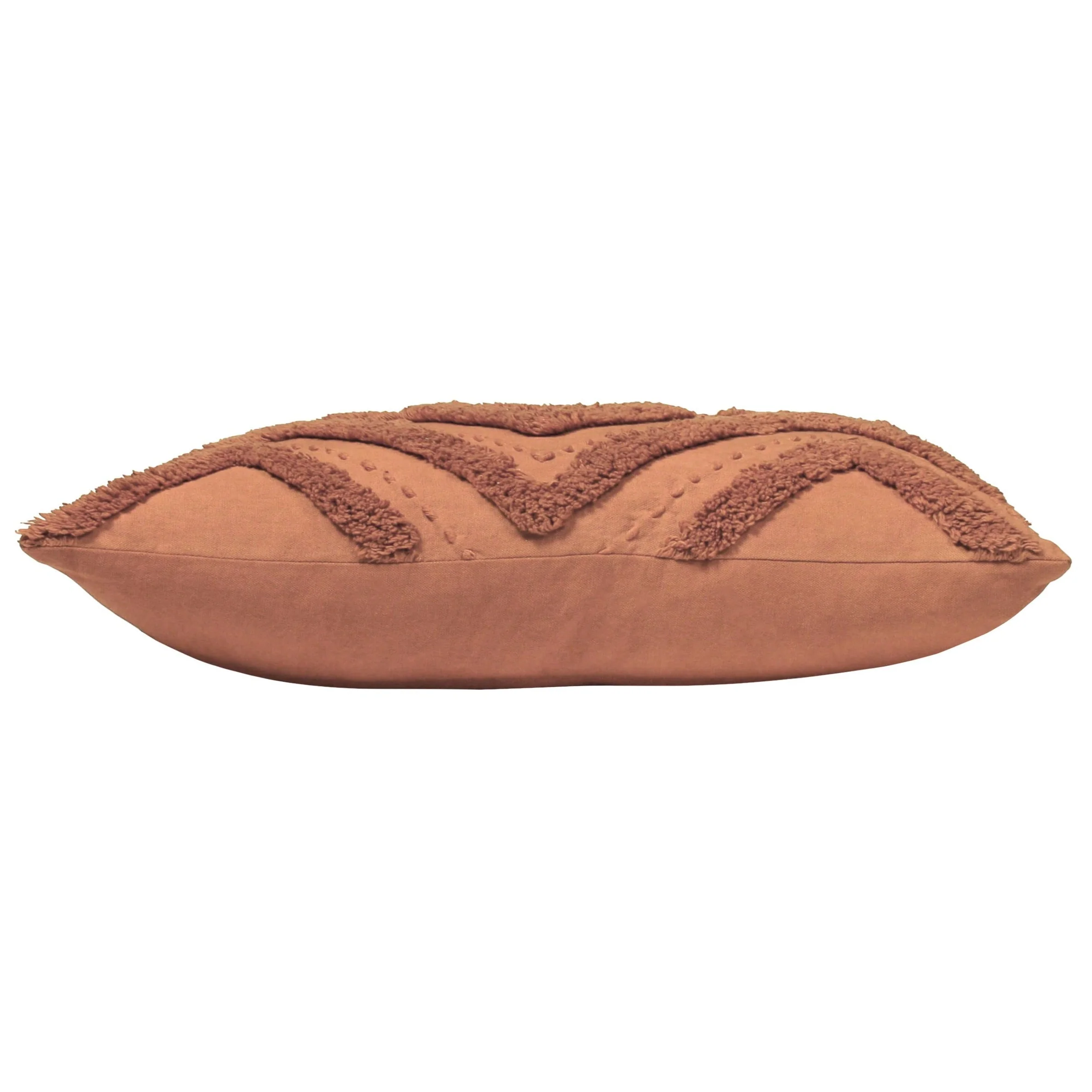 Tufted Geometric Cushion | Brick Orange | 30x50cm - Image 3
