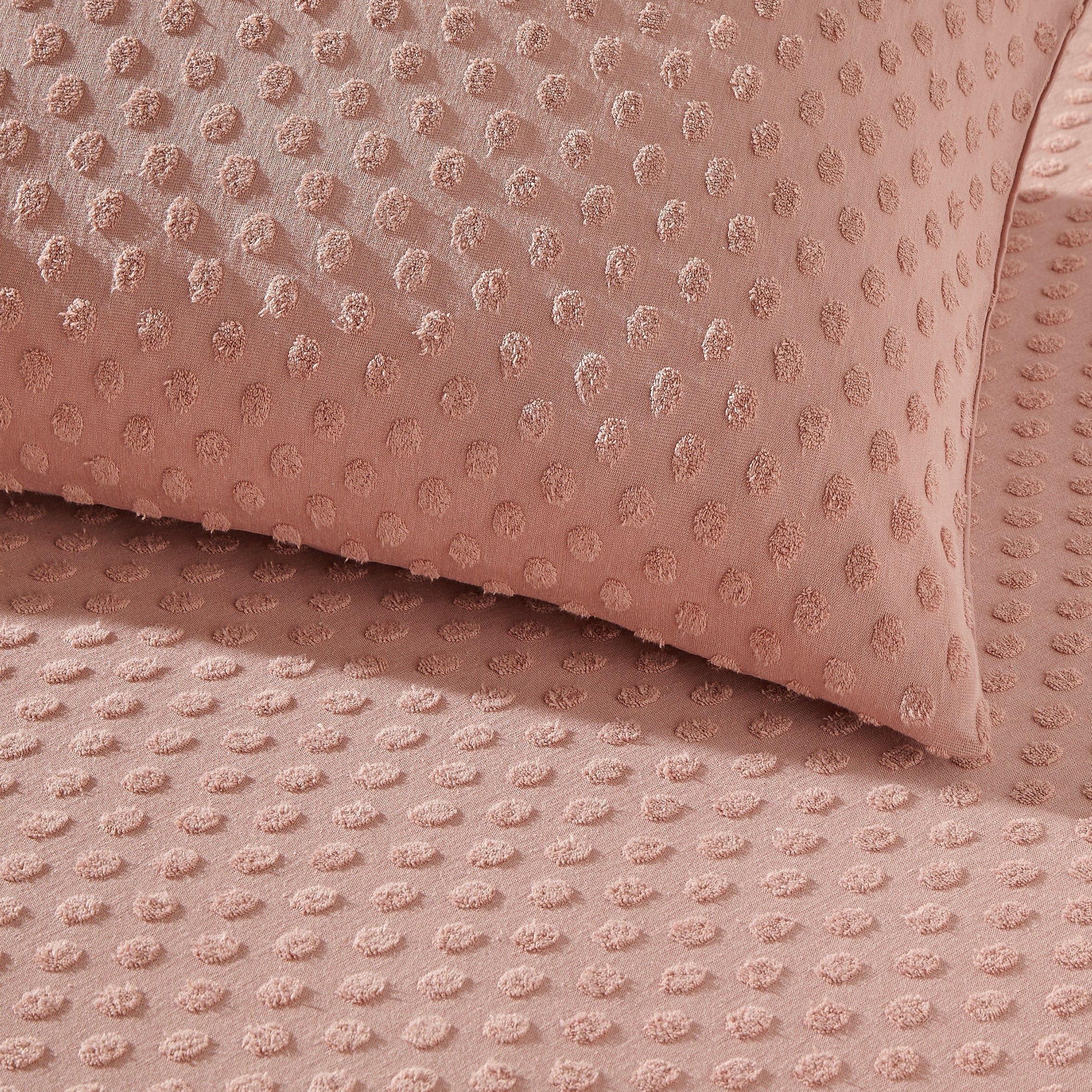 Tufted Polka Duvet Cover Set | Blush - Image 3