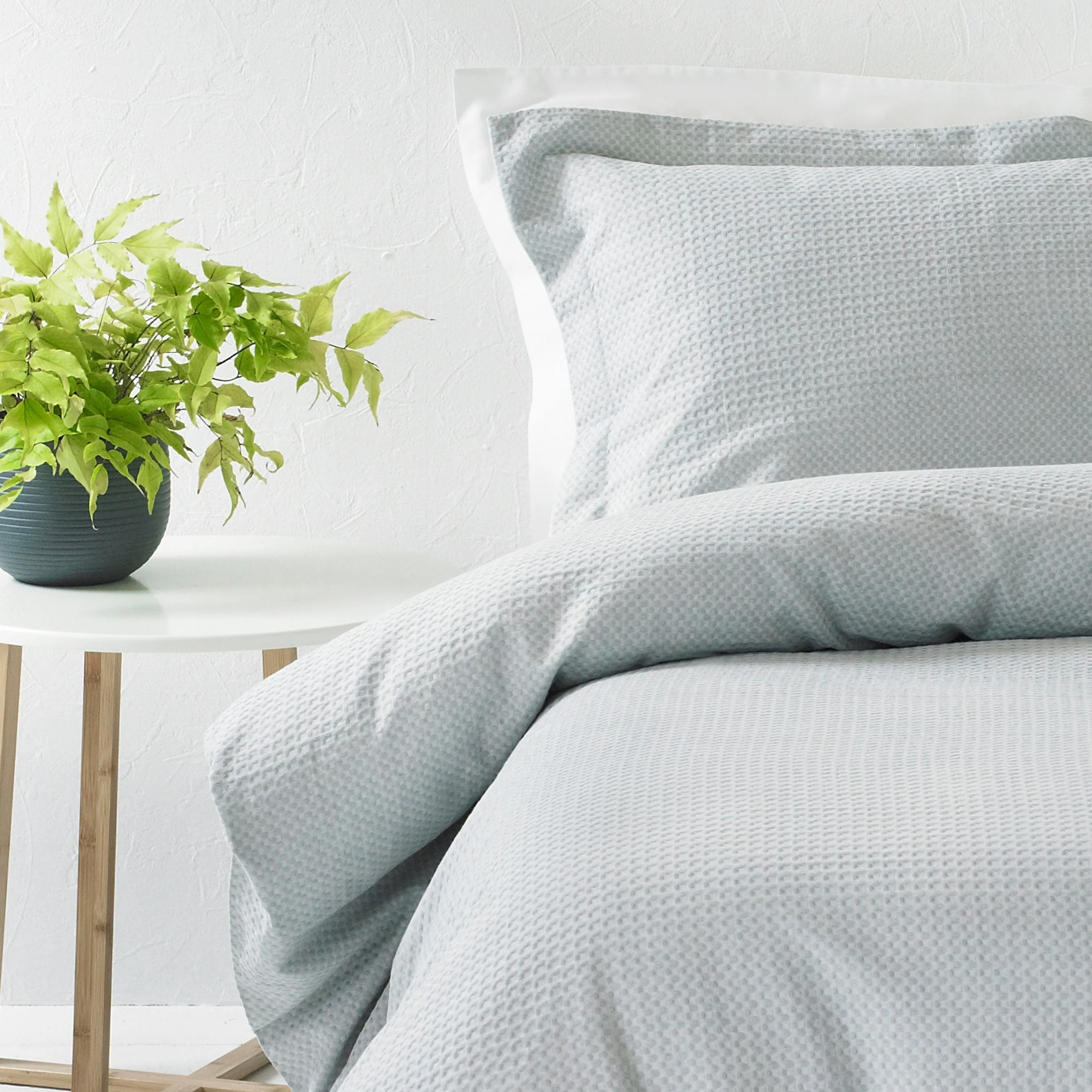 Waffle Duvet Cover Set | Silver - Image 3