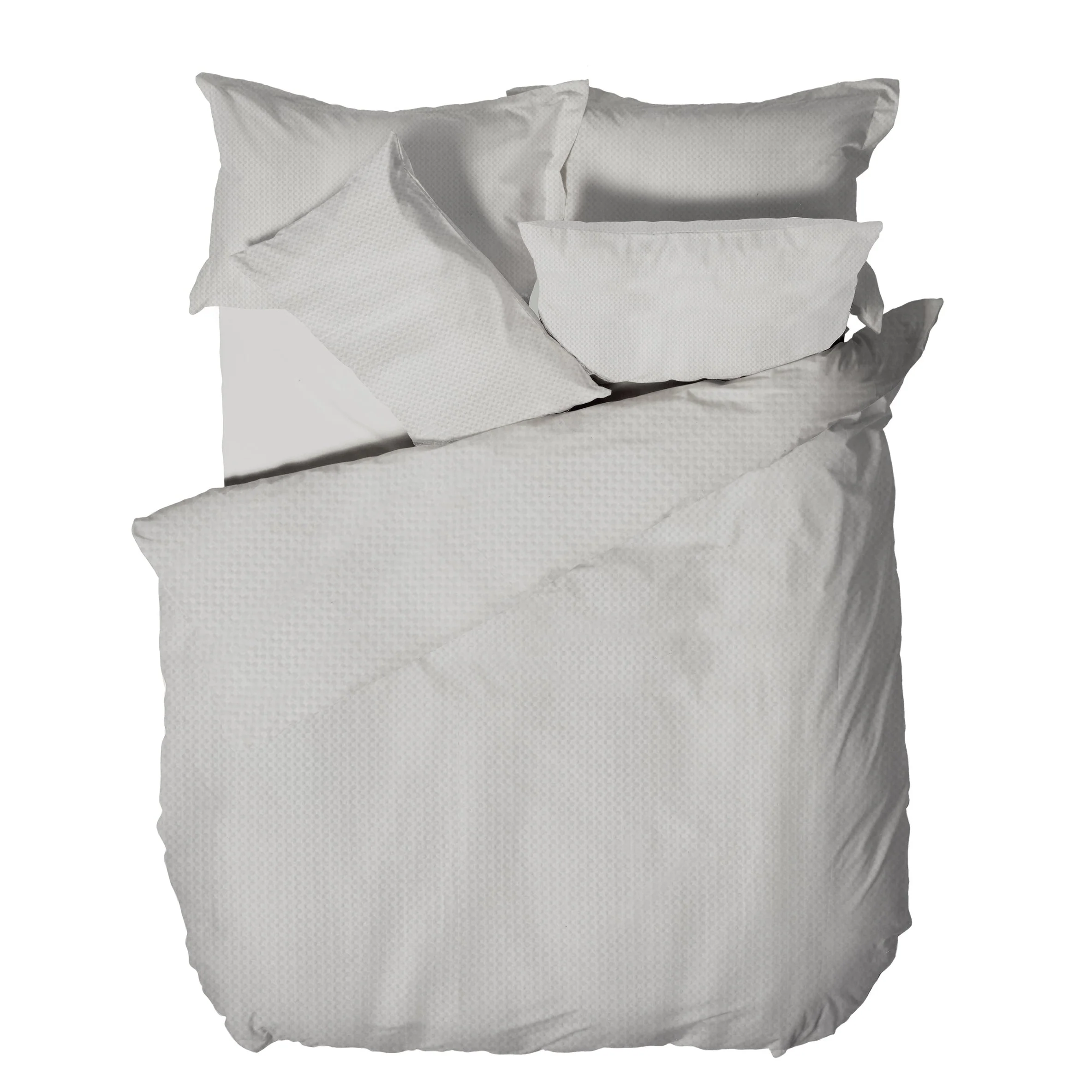 Waffle Duvet Cover Set | Silver - Image 4