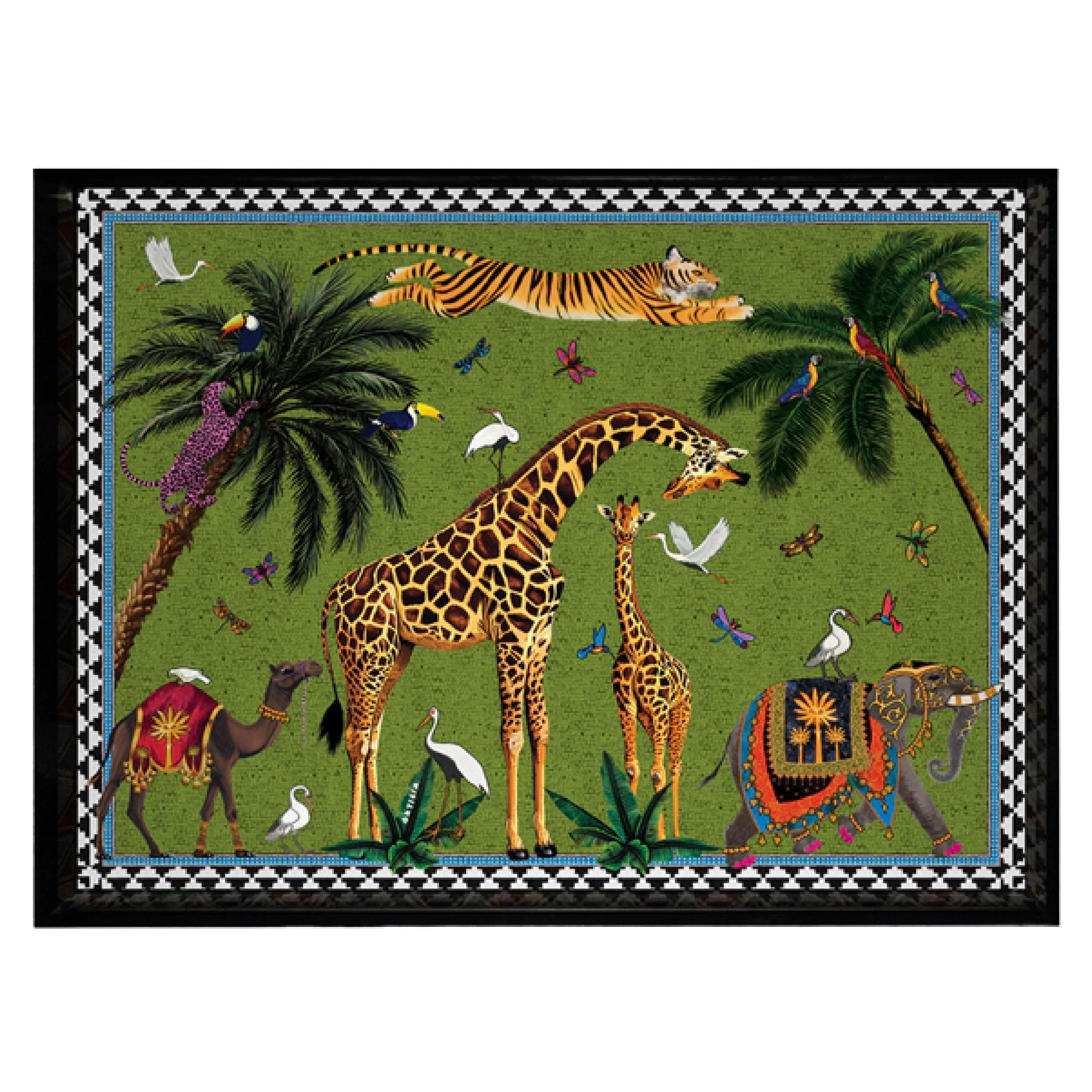 Flying Tiger Serving Tray | Green | 18x14cm