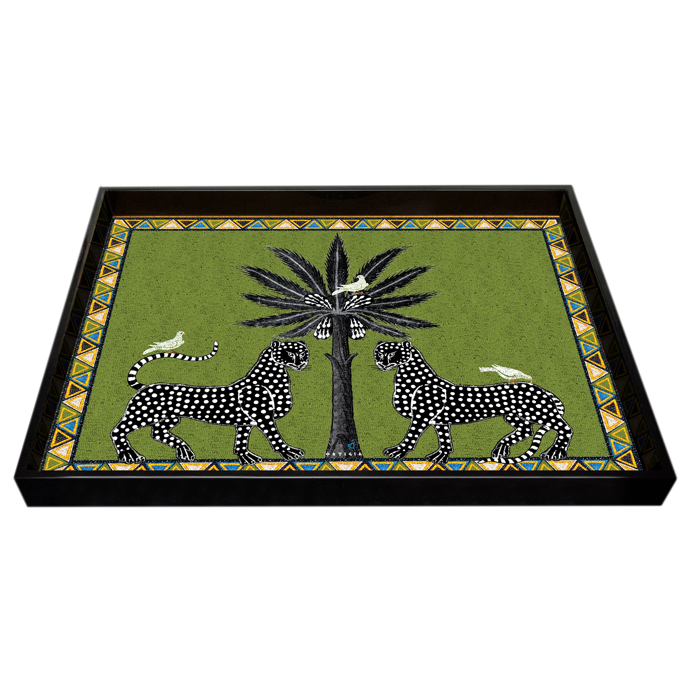 Mosaic Serving Tray | Green | Large - Image 3