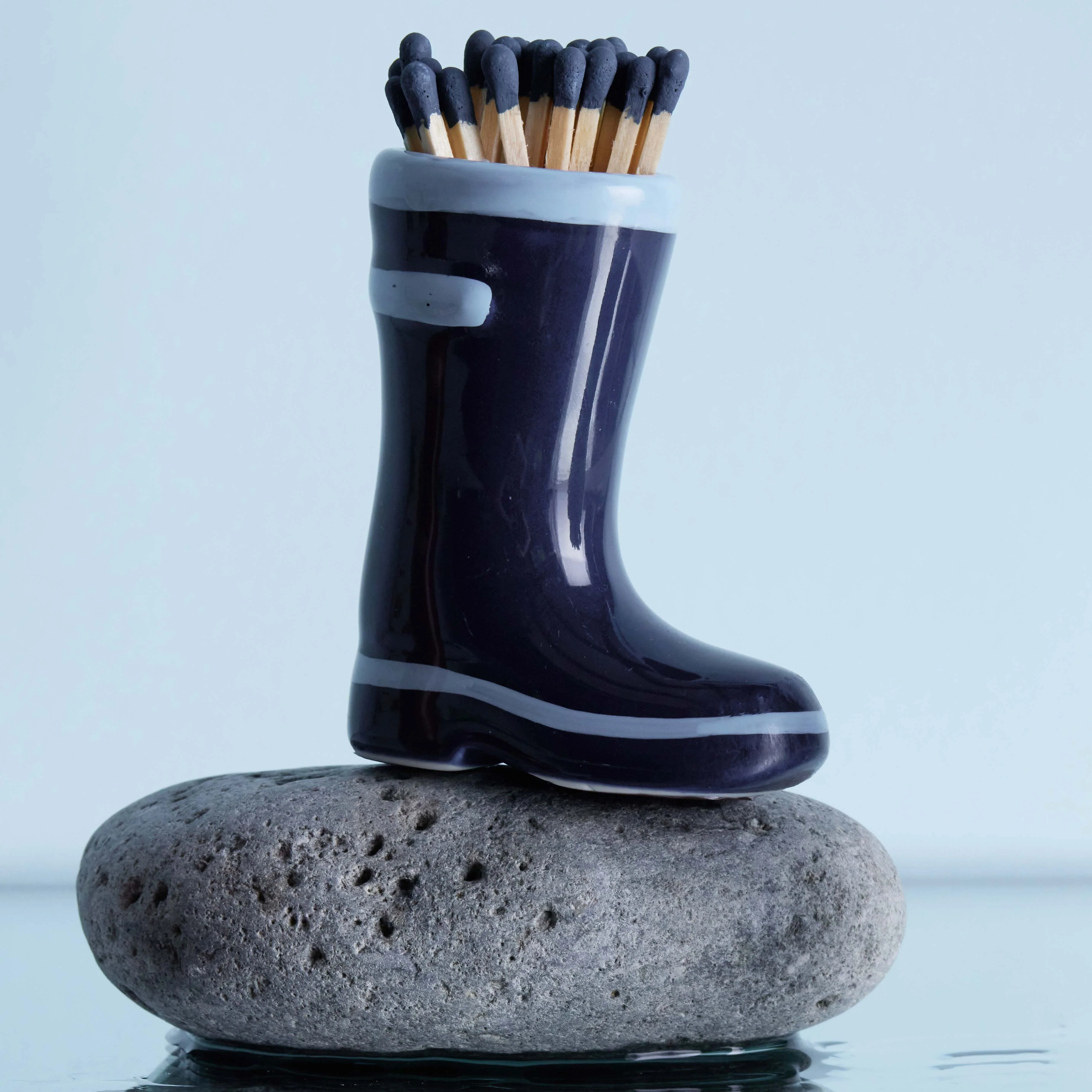 Wellington Boot Matchstick Holder with 25 Matches | Navy - Image 3