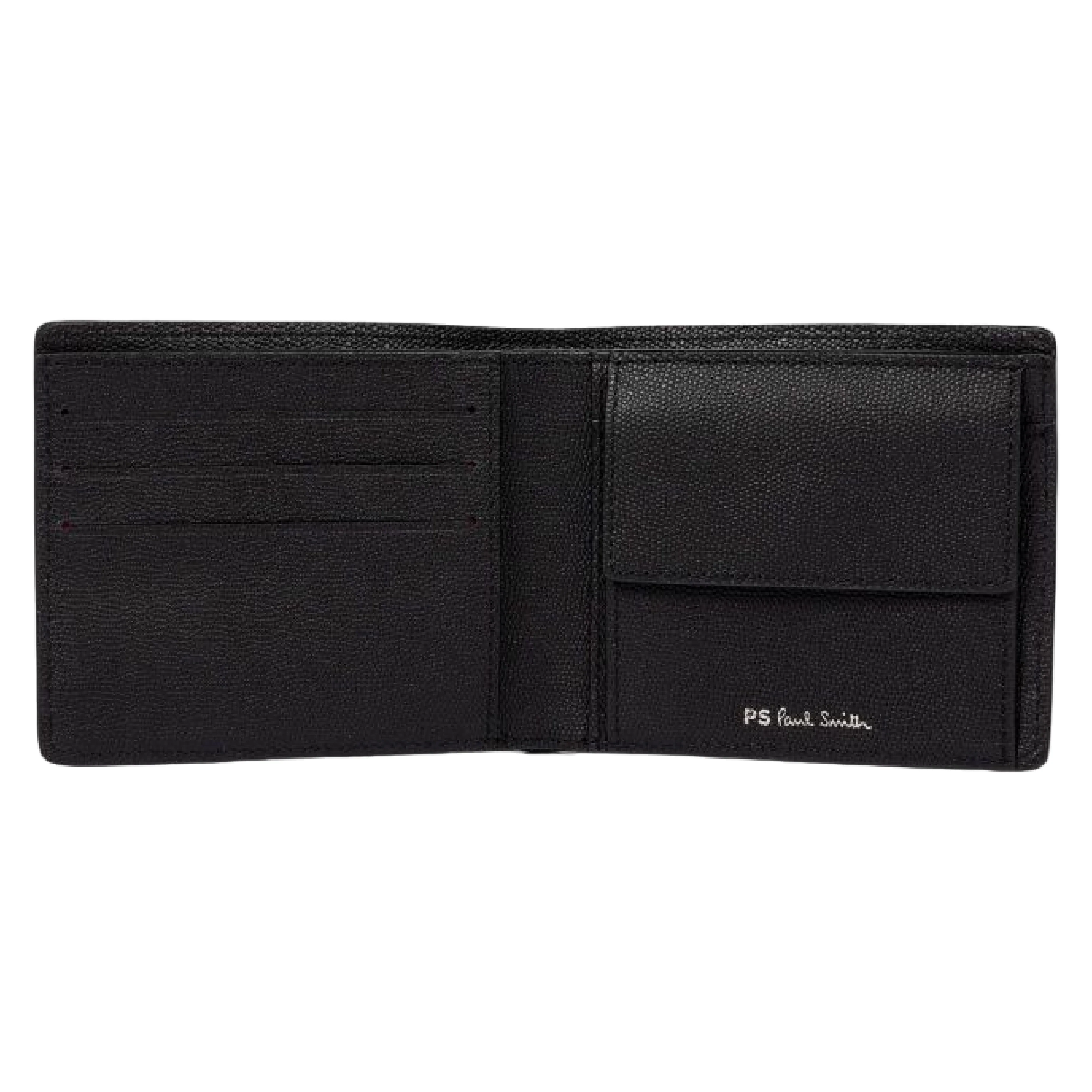 Men's Leather 'Zebra' Billfold/Coin Wallet | Black - Image 3