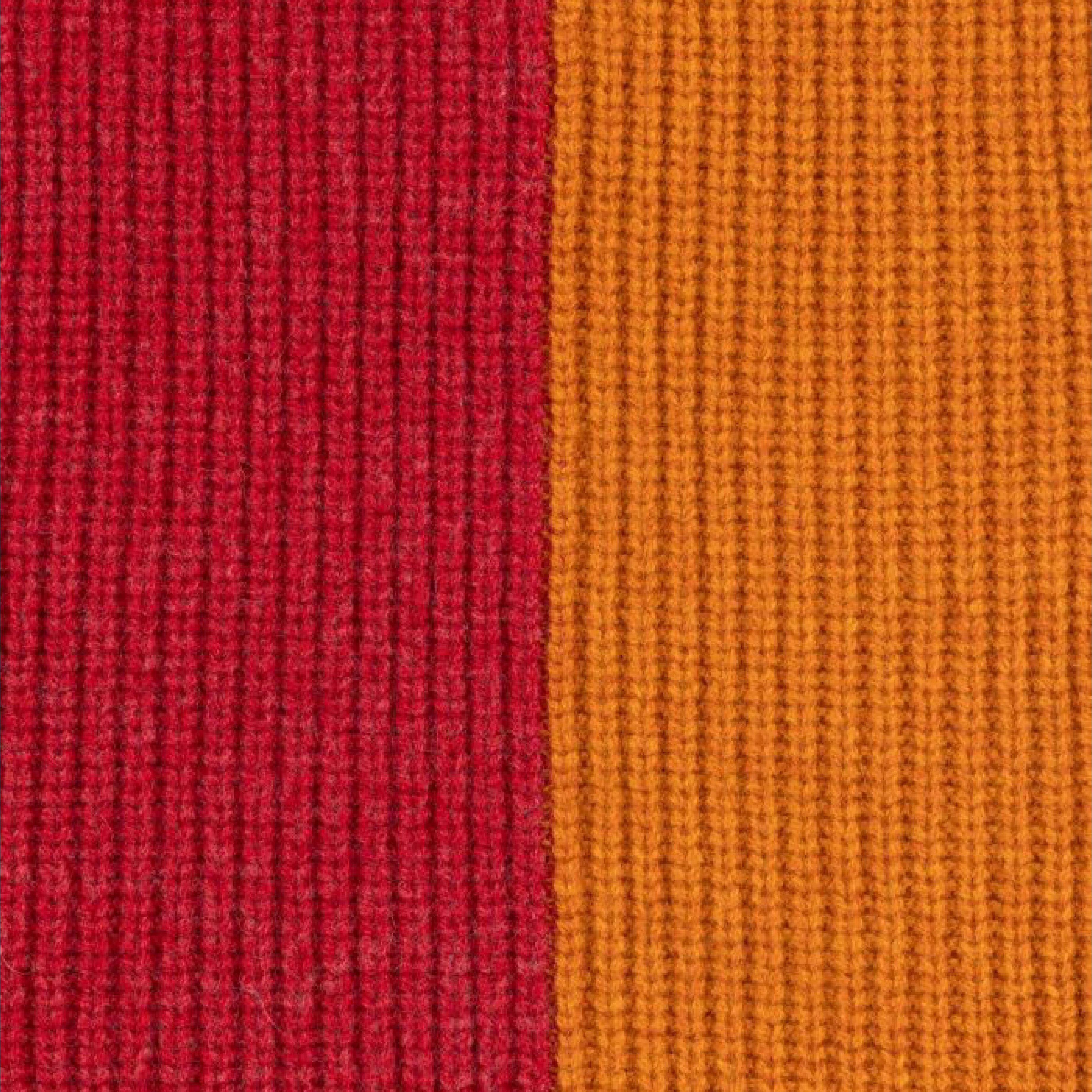 Men's Ribbed Lambwool 'Zebra' Scarf | Red & Orange - Image 3