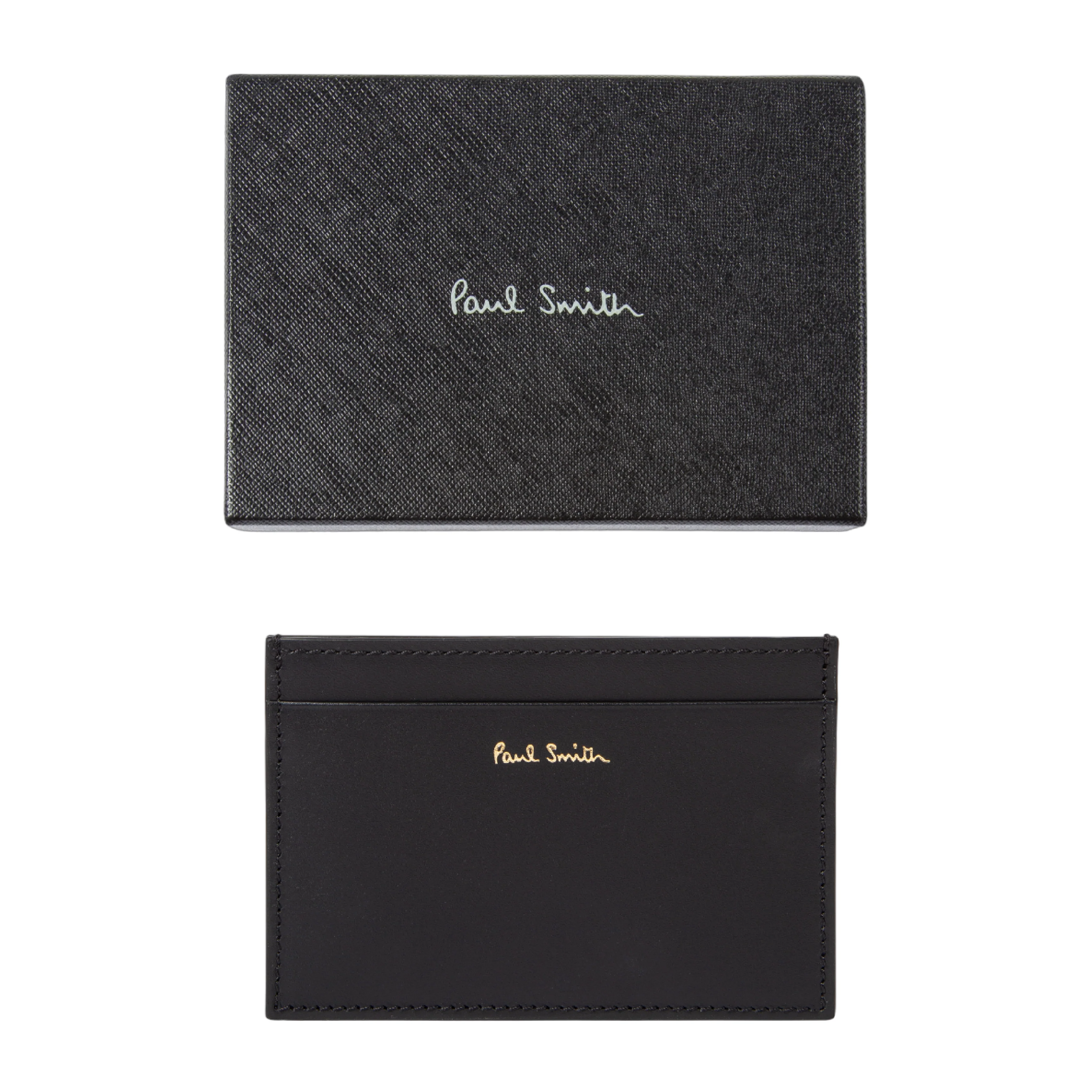 Men's Leather 'Signature Stripe' Card Holder | Black - Image 5