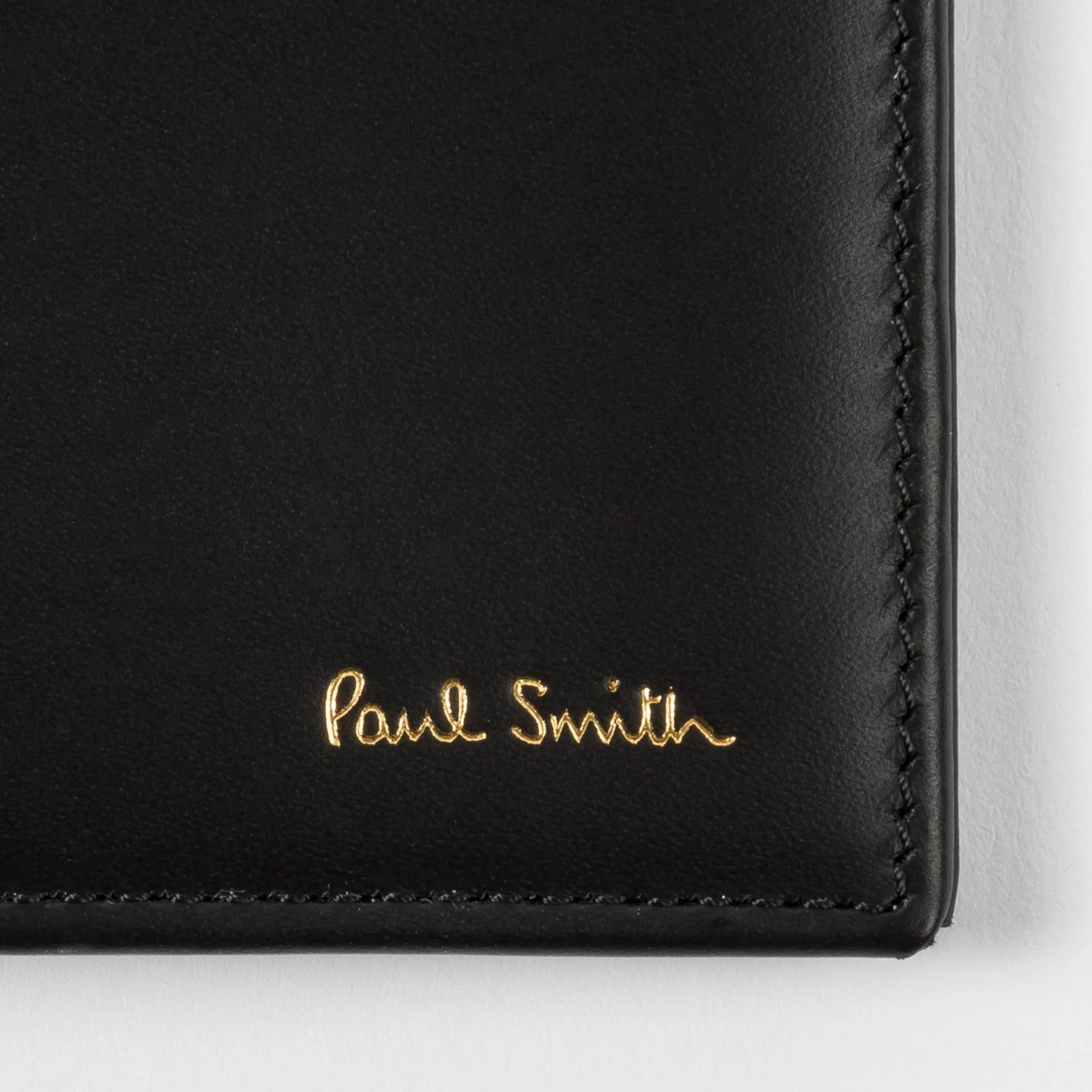 Men's Leather 'Signature Stripe' Passport Holder | Black - Image 4