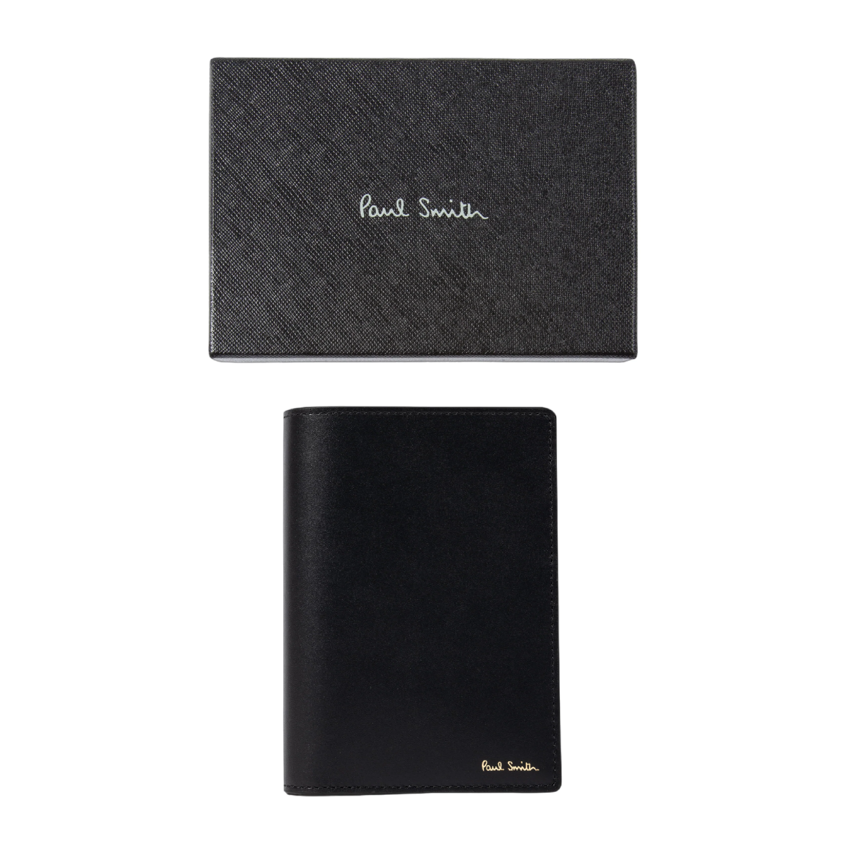 Men's Leather 'Signature Stripe' Passport Holder | Black - Image 5