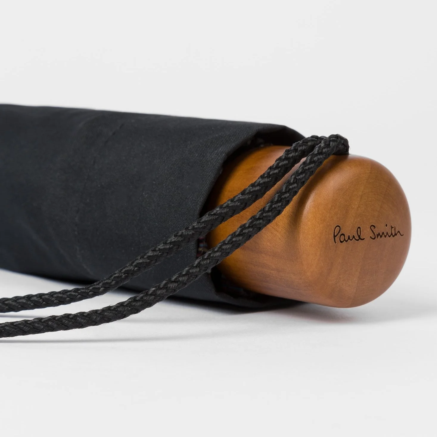 'Signature Stripe' Telescopic Umbrella | Black - Image 3