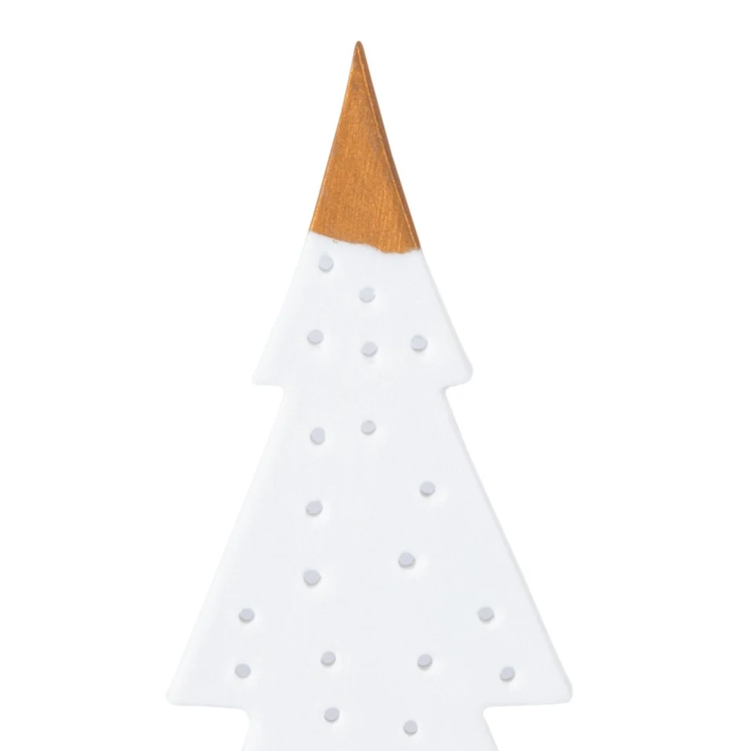 Fir Tree Tealight Holder | Porcelain/Oak | 13cm - Image 2