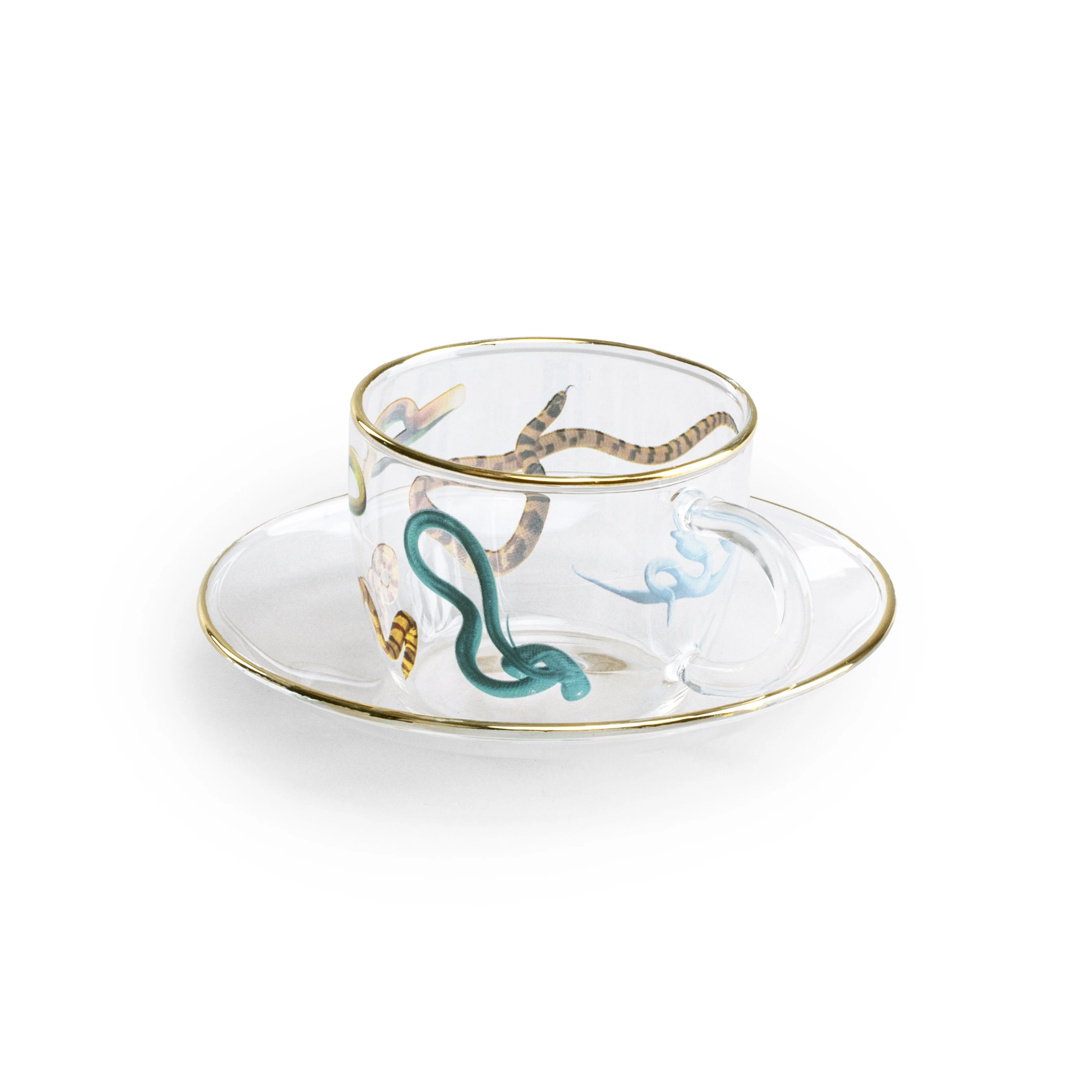 Glass Cup & Saucer | Toiletpaper | Snakes - Image 3