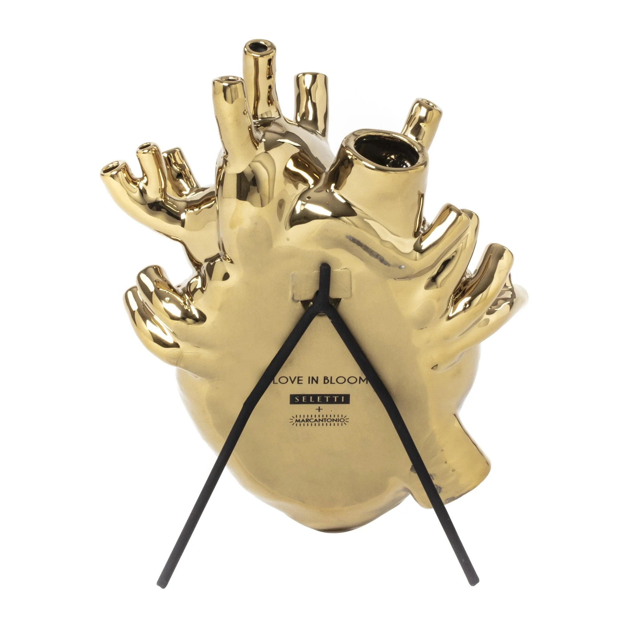 'Love in Bloom' Heart Vase | Gold - Image 4