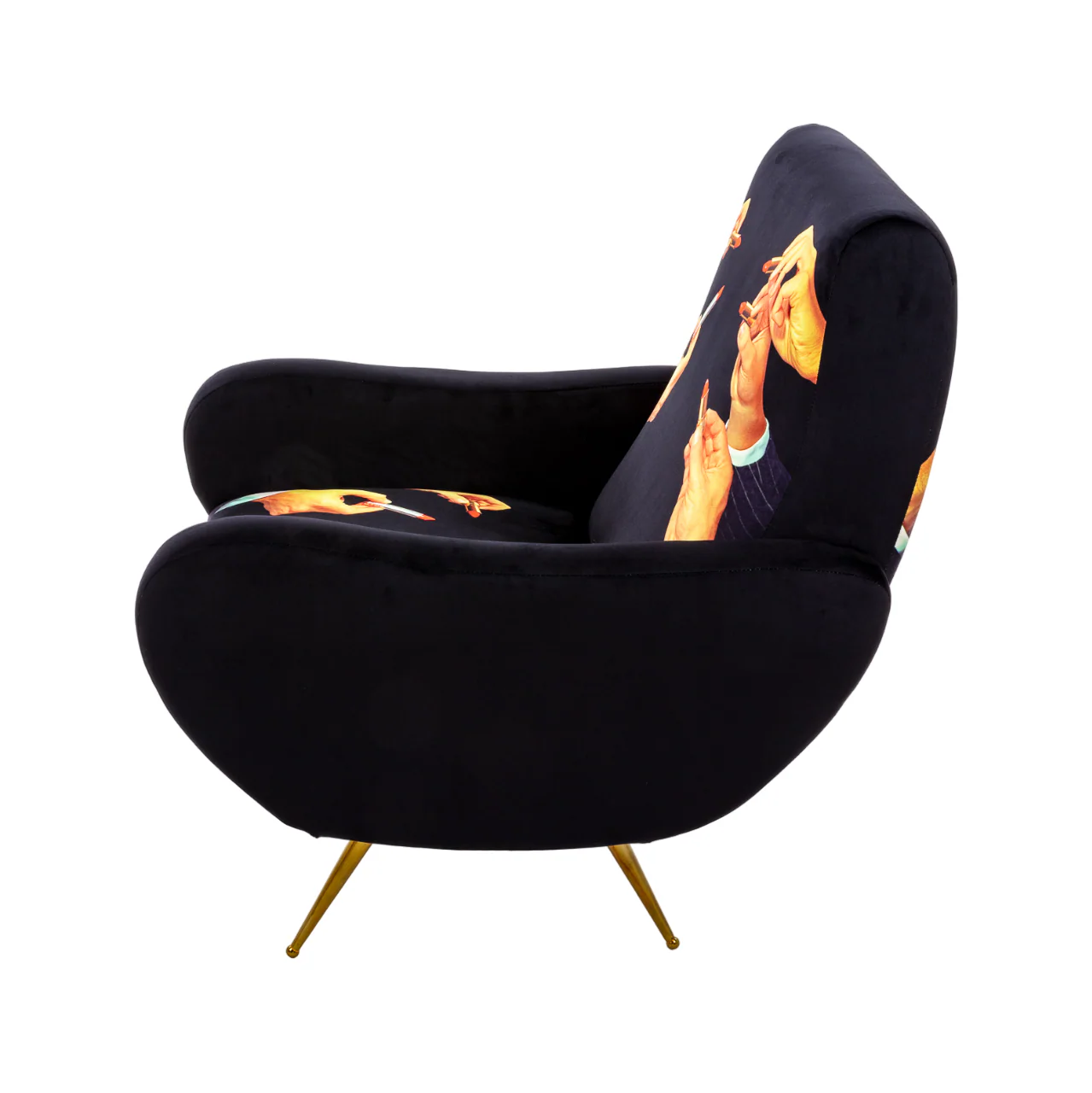 Lipsticks Padded Armchair | Seletti Wears Toiletpaper | Black - Image 4