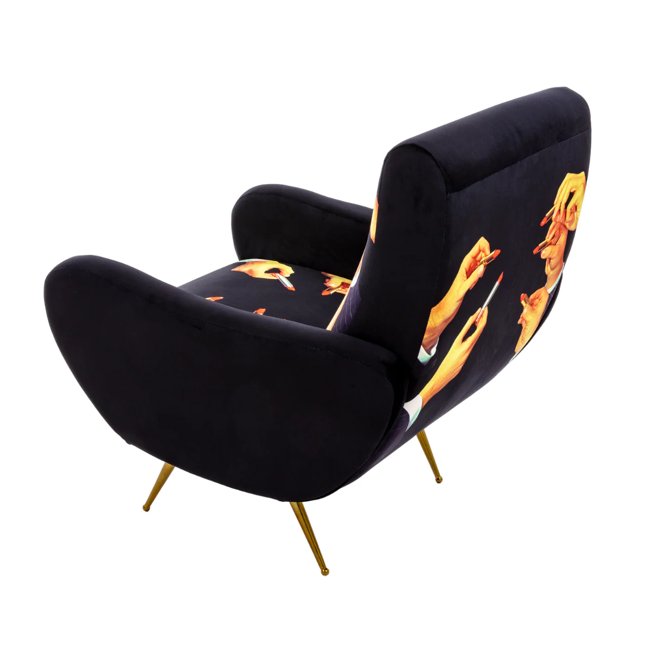 Lipsticks Padded Armchair | Seletti Wears Toiletpaper | Black - Image 5