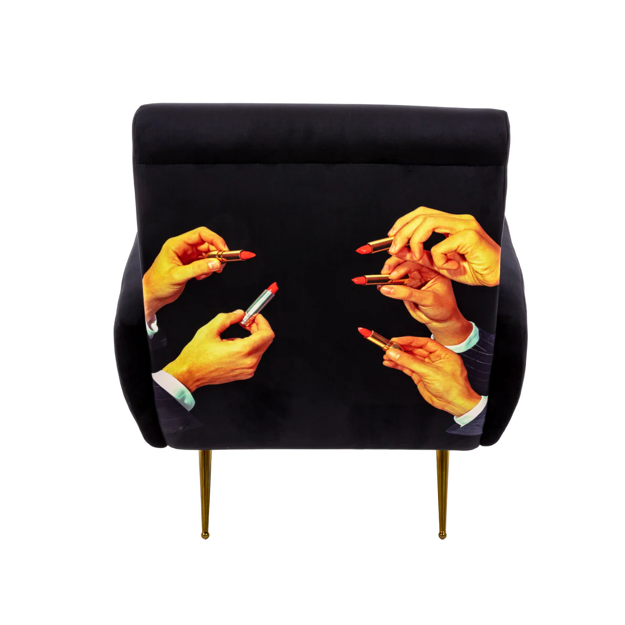 Lipsticks Padded Armchair | Seletti Wears Toiletpaper | Black - Image 6