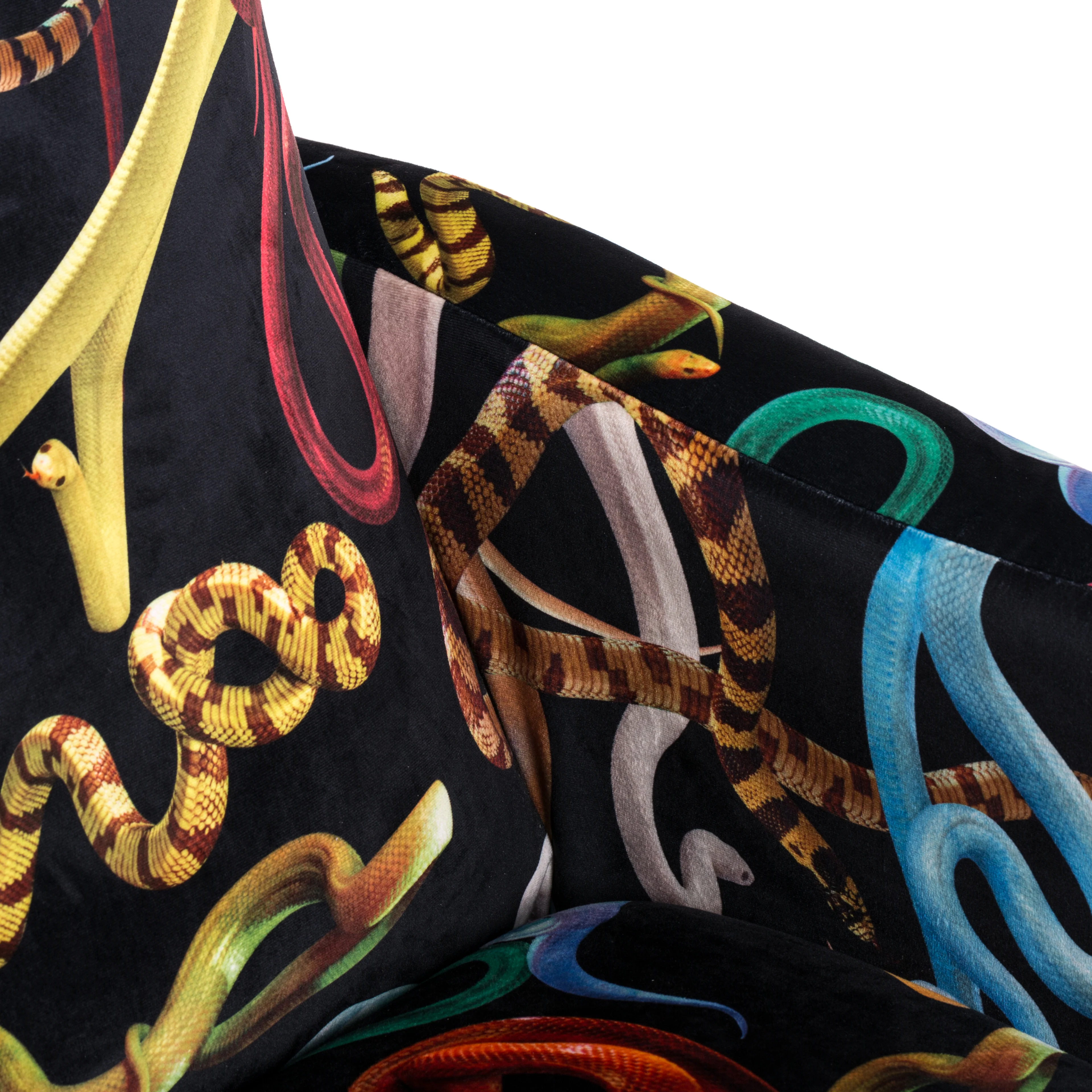 Snakes Padded Armchair | Seletti Wears Toiletpaper | Black - Image 3