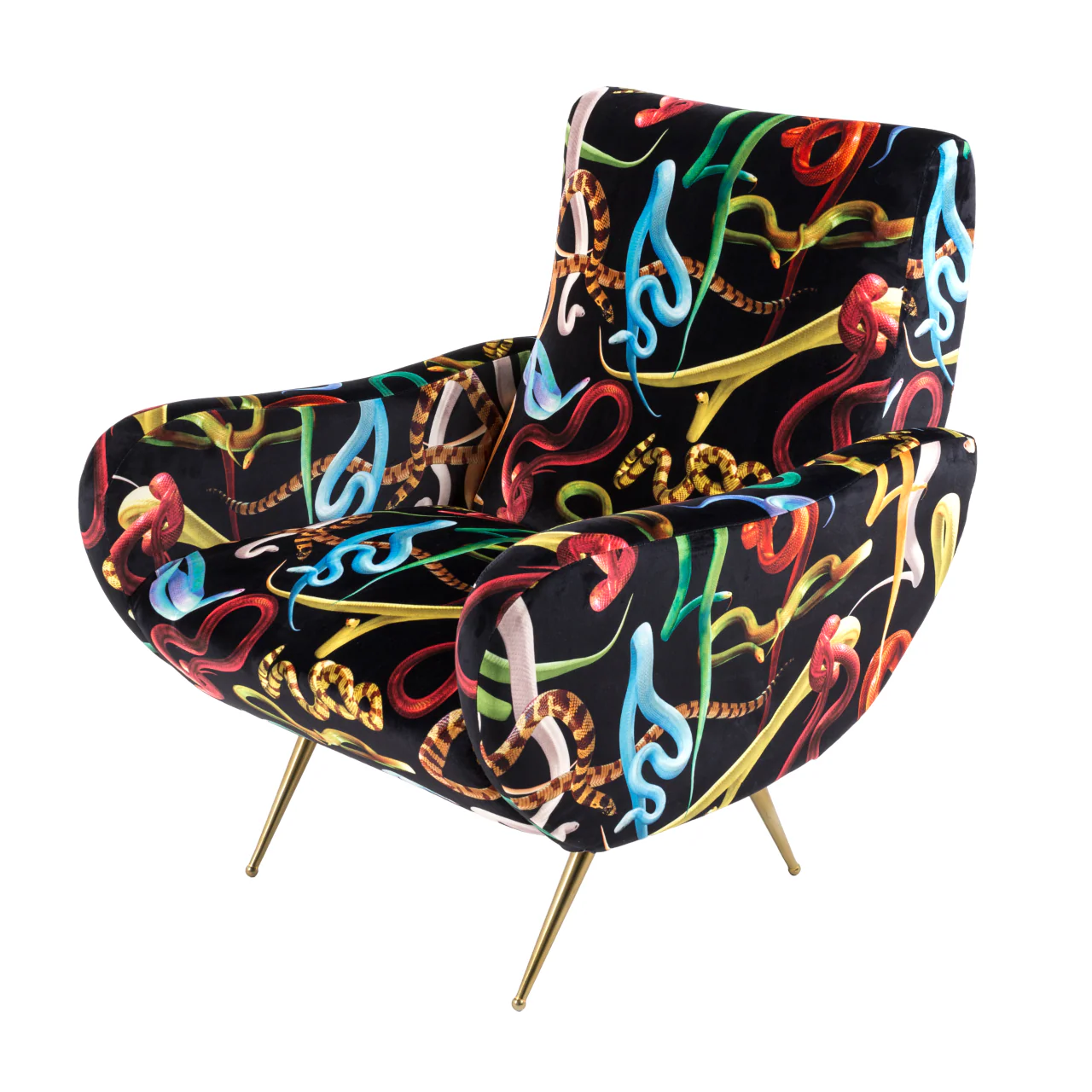 Snakes Padded Armchair | Seletti Wears Toiletpaper | Black - Image 4