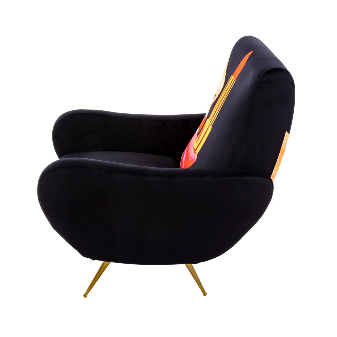 Tongue Padded Armchair | Seletti Wears Toiletpaper | Black - Image 4