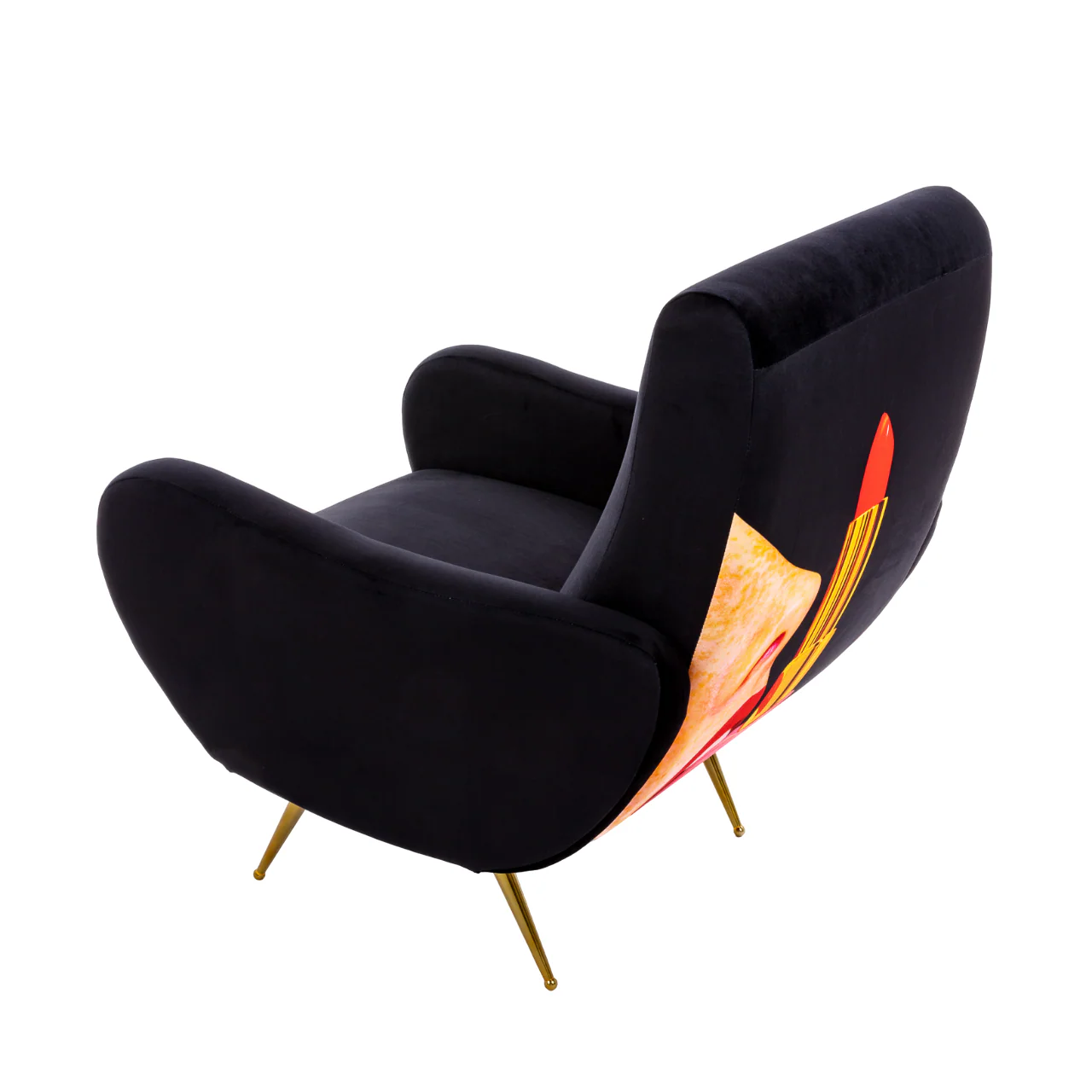 Tongue Padded Armchair | Seletti Wears Toiletpaper | Black - Image 5