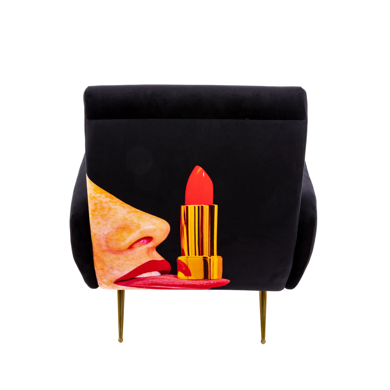Tongue Padded Armchair | Seletti Wears Toiletpaper | Black - Image 6