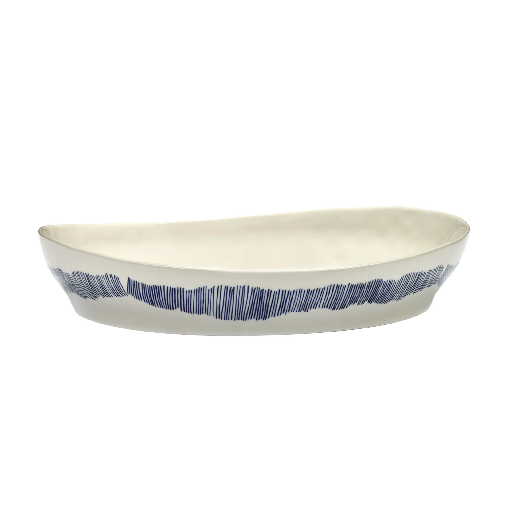 Feast Small Deep Serving Dish | Blue Stripes | 30cm - Image 3