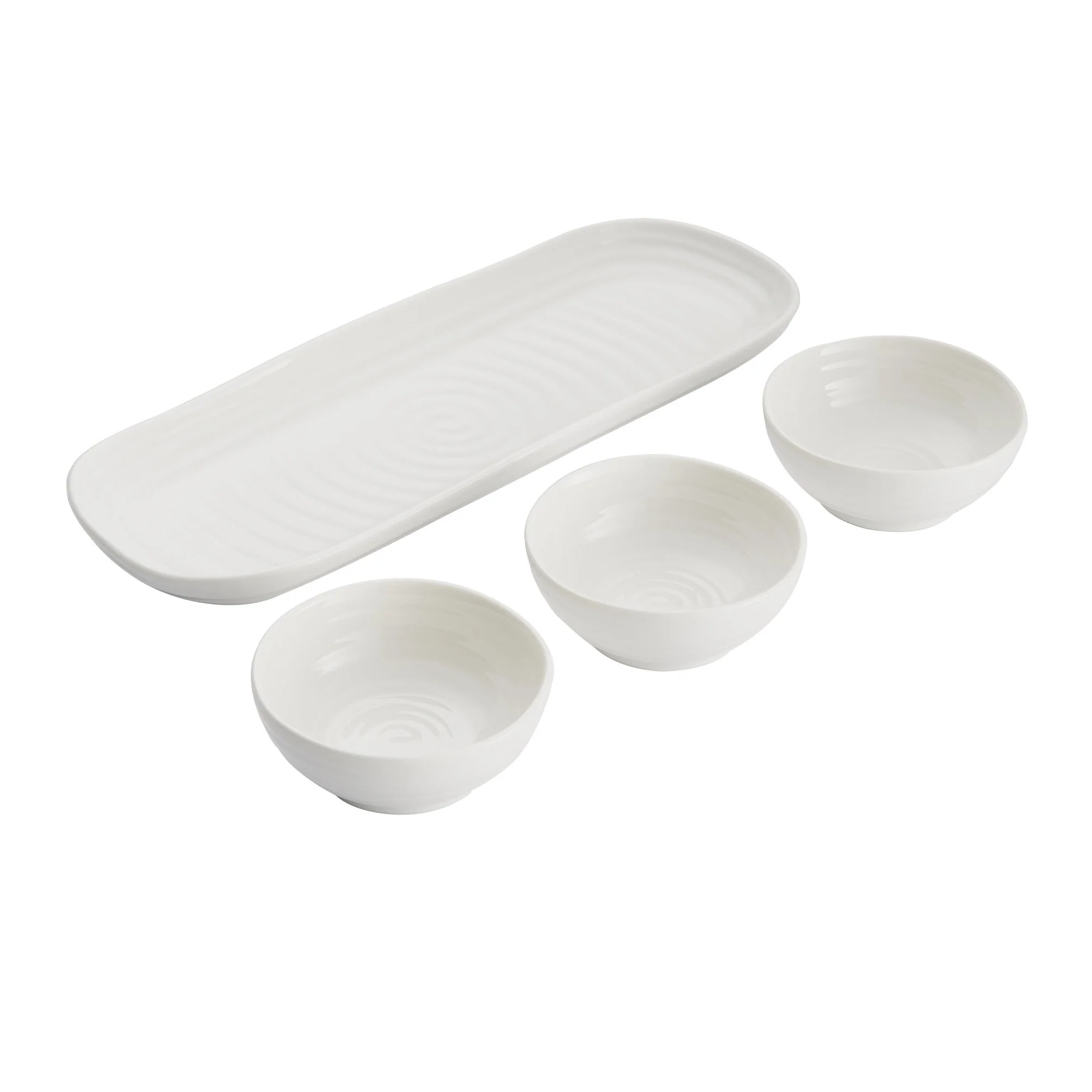 White Collection | Bowls & Tray Set | 3-Piece - Image 2