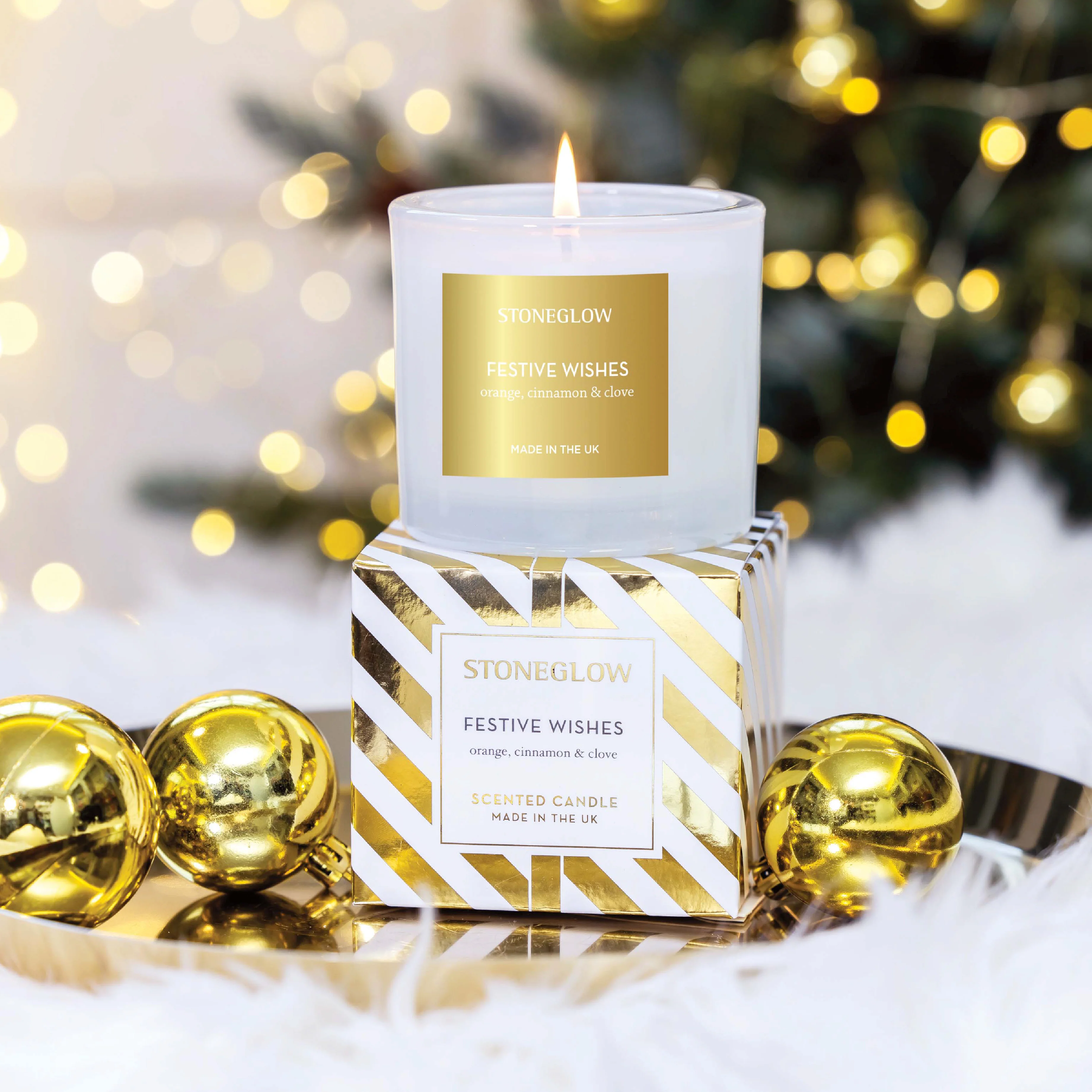 Festive Wishes Scented Candle | Orange, Cinnamon & Clove - Image 2