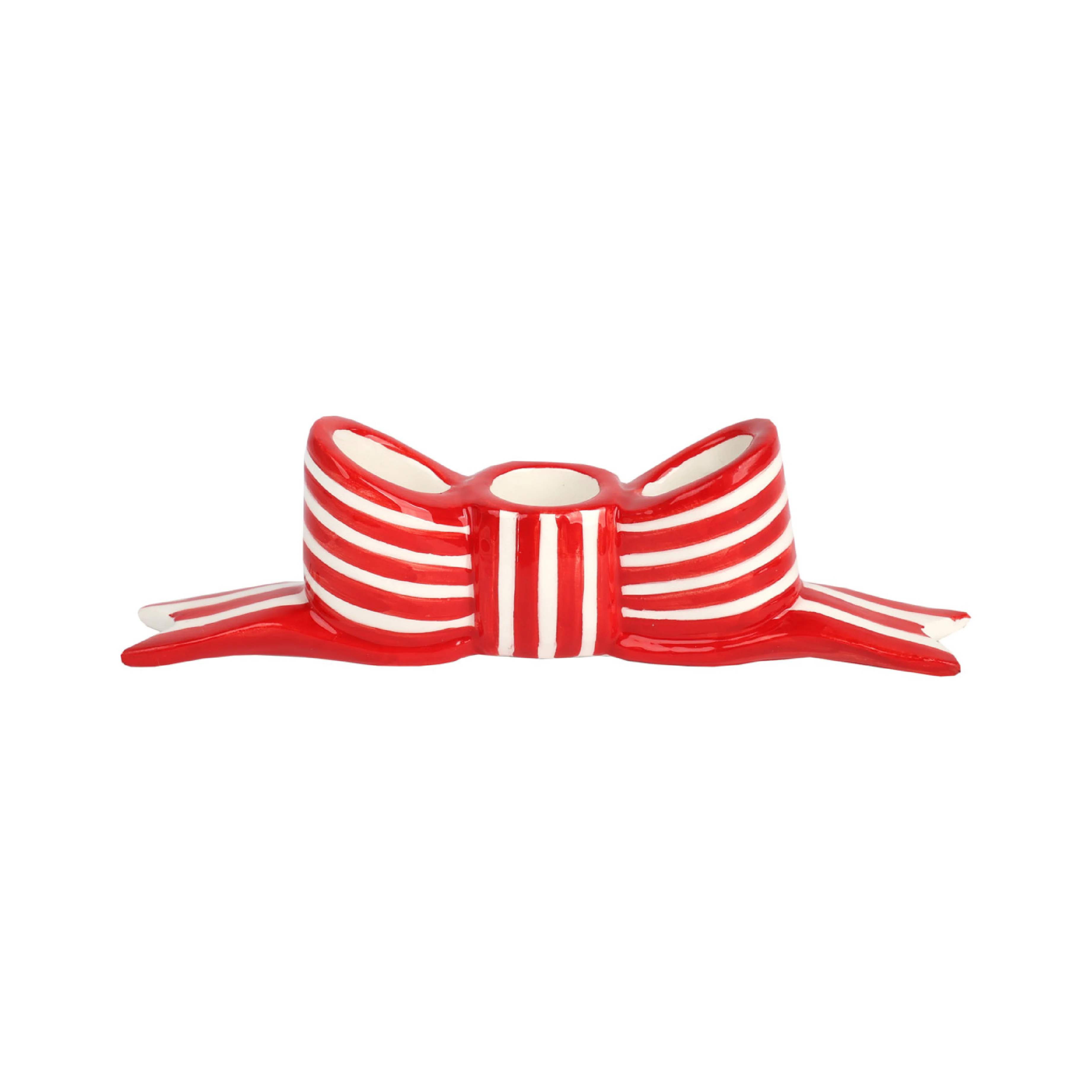 Festive 3-Taper Bow Candle Holder | Red & White | 160cm