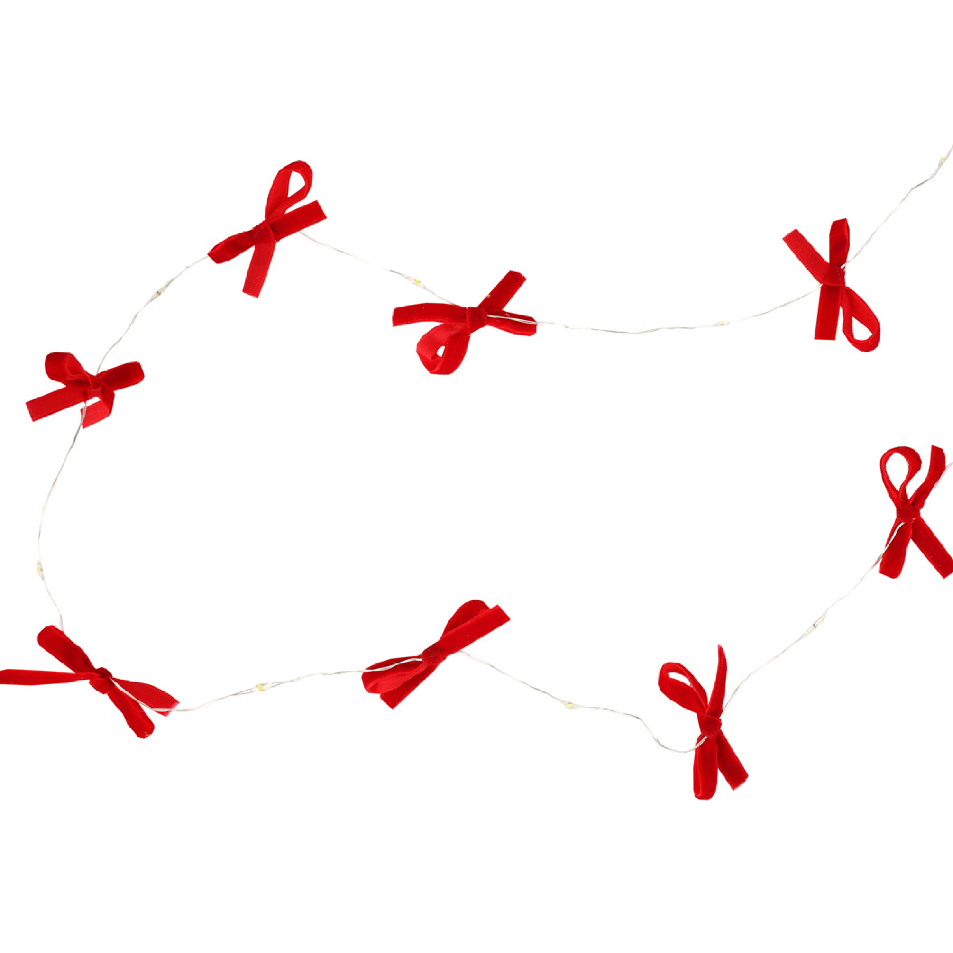 Festive Bow String Lights | Red | 3m - Image 2