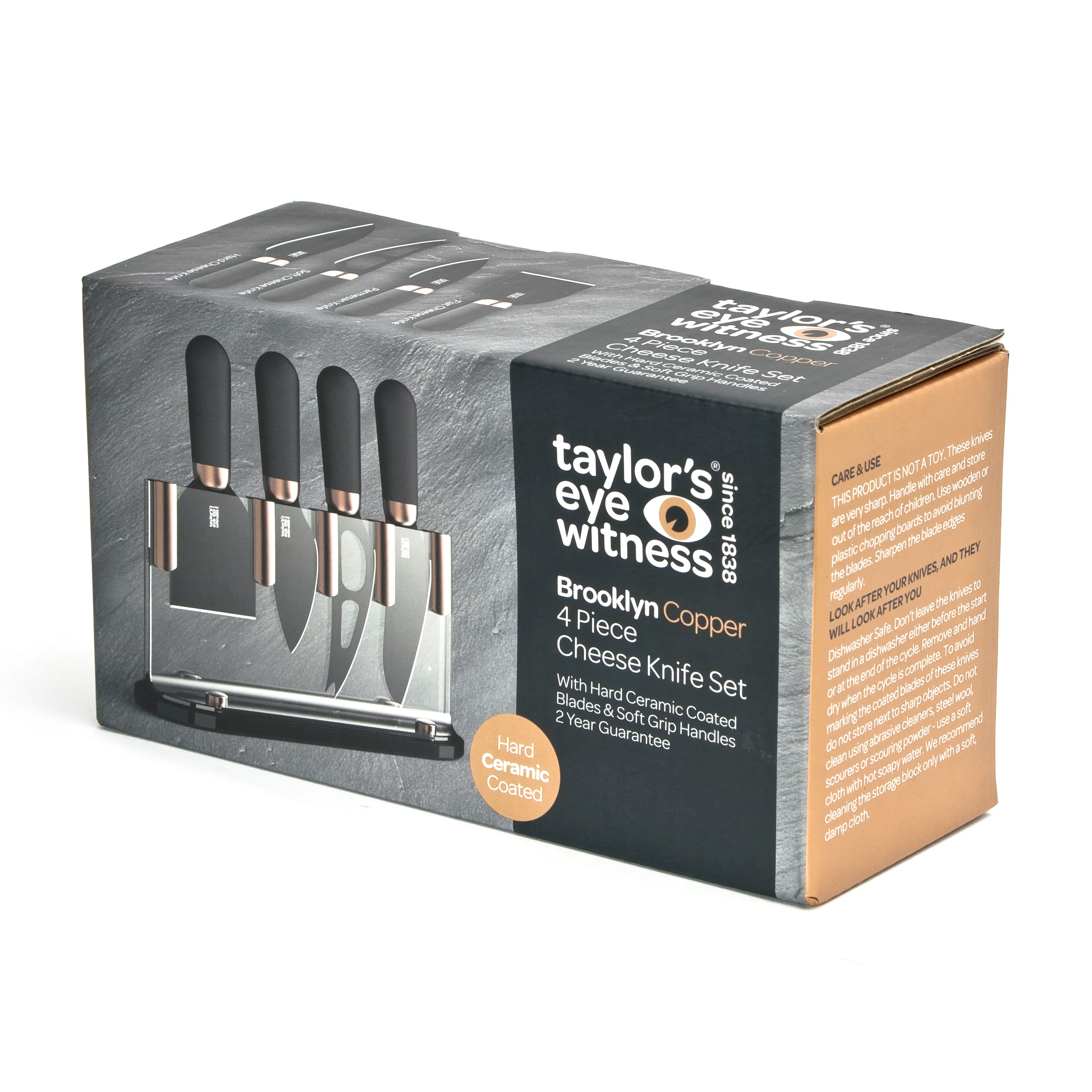 Brooklyn Cheese Knife & Block Set | Copper | 4 Piece - Image 5