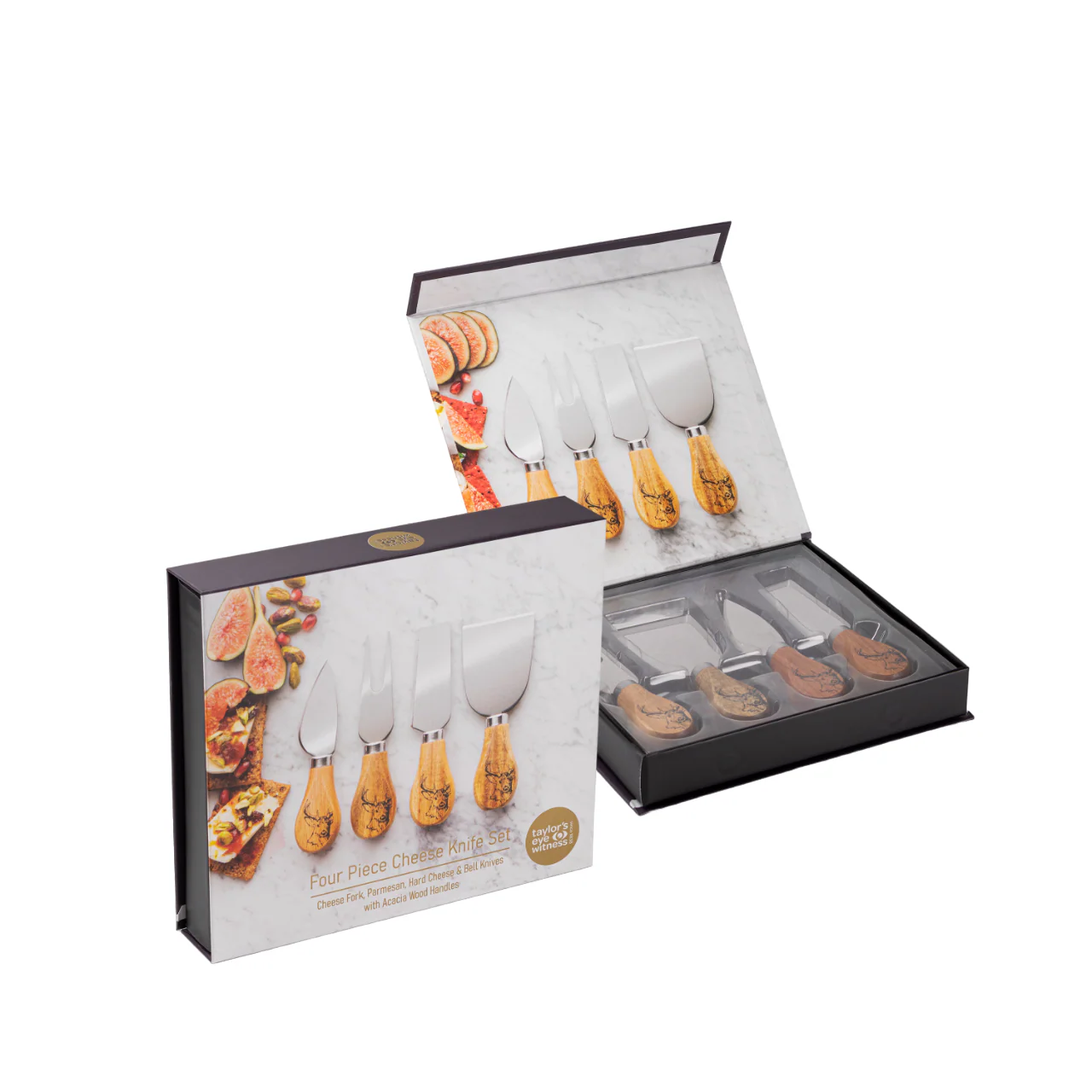 Stag Cheese Knife Set | Acacia Wood | 4 Piece - Image 3