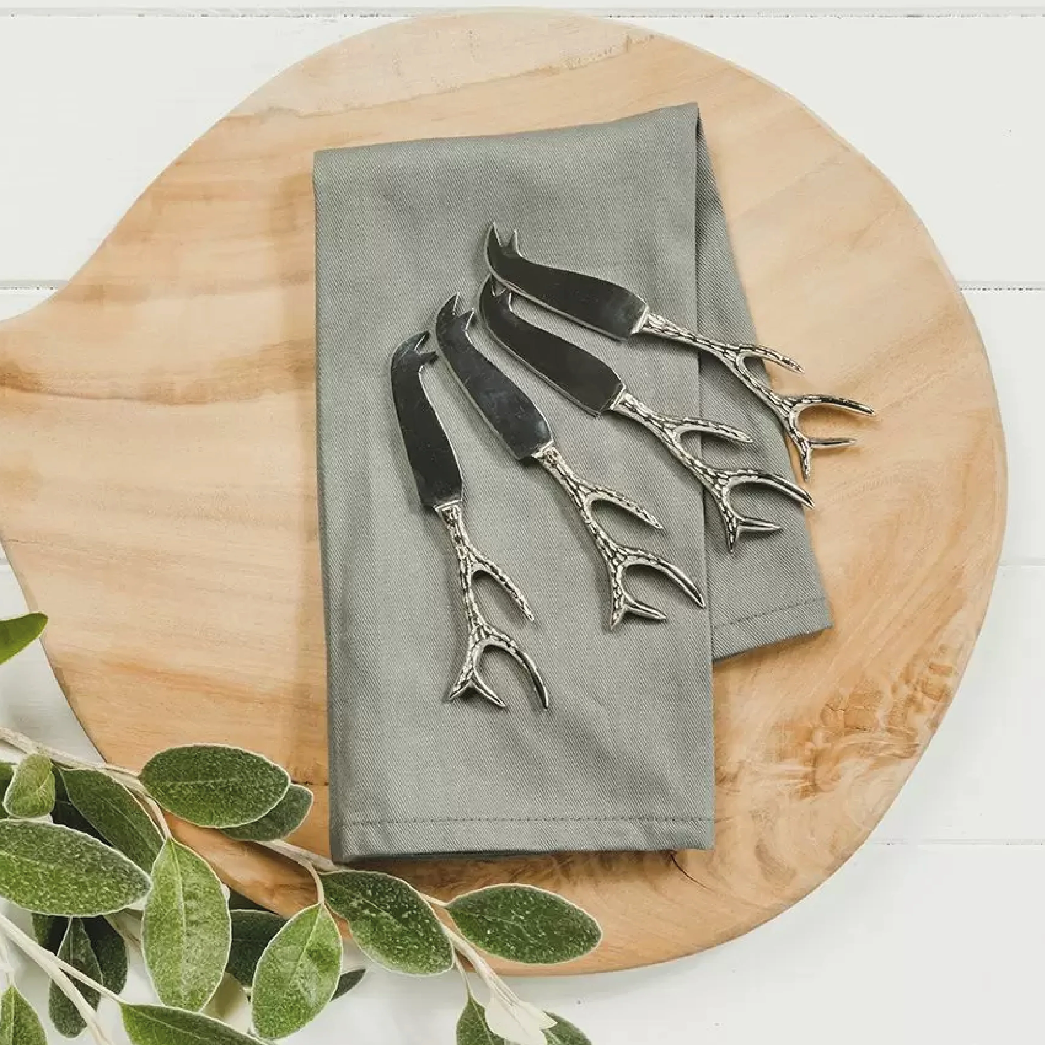 Cheese Knife Set | Mini Stag Antler | 4-Piece - Image 2