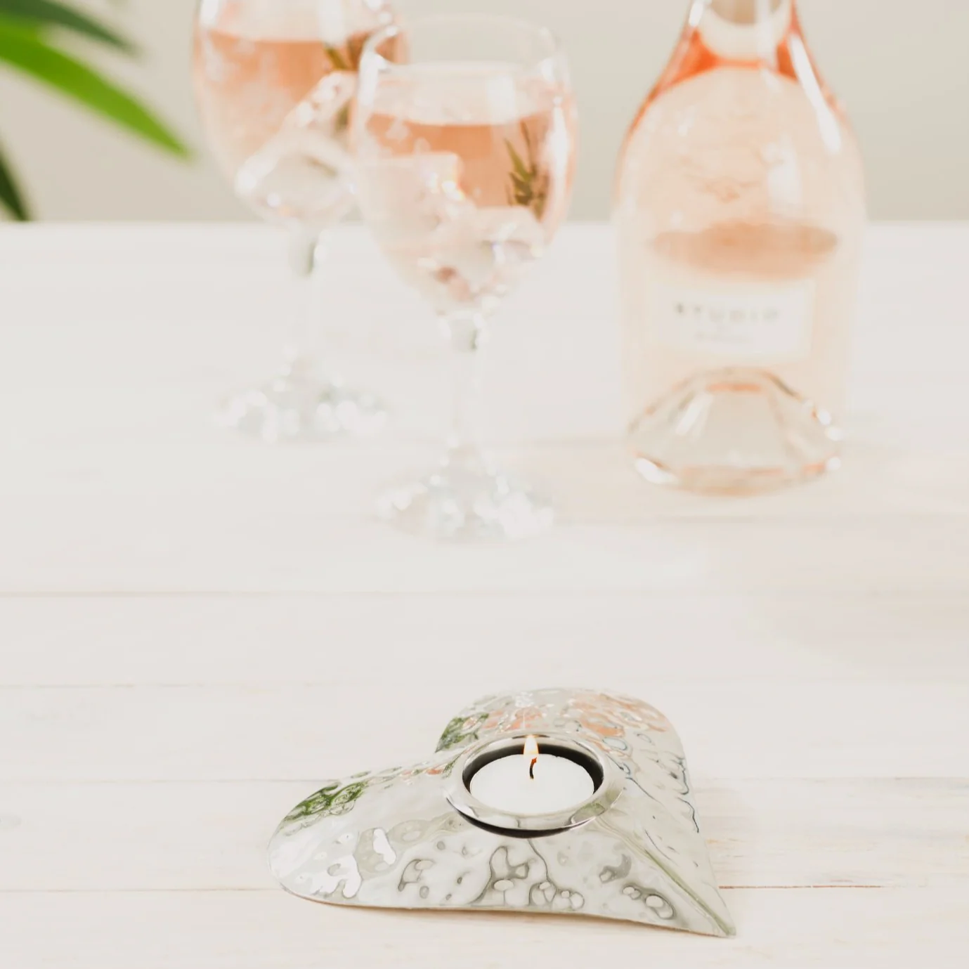 Hand Hammered Heart Tealight Holder - Image 4