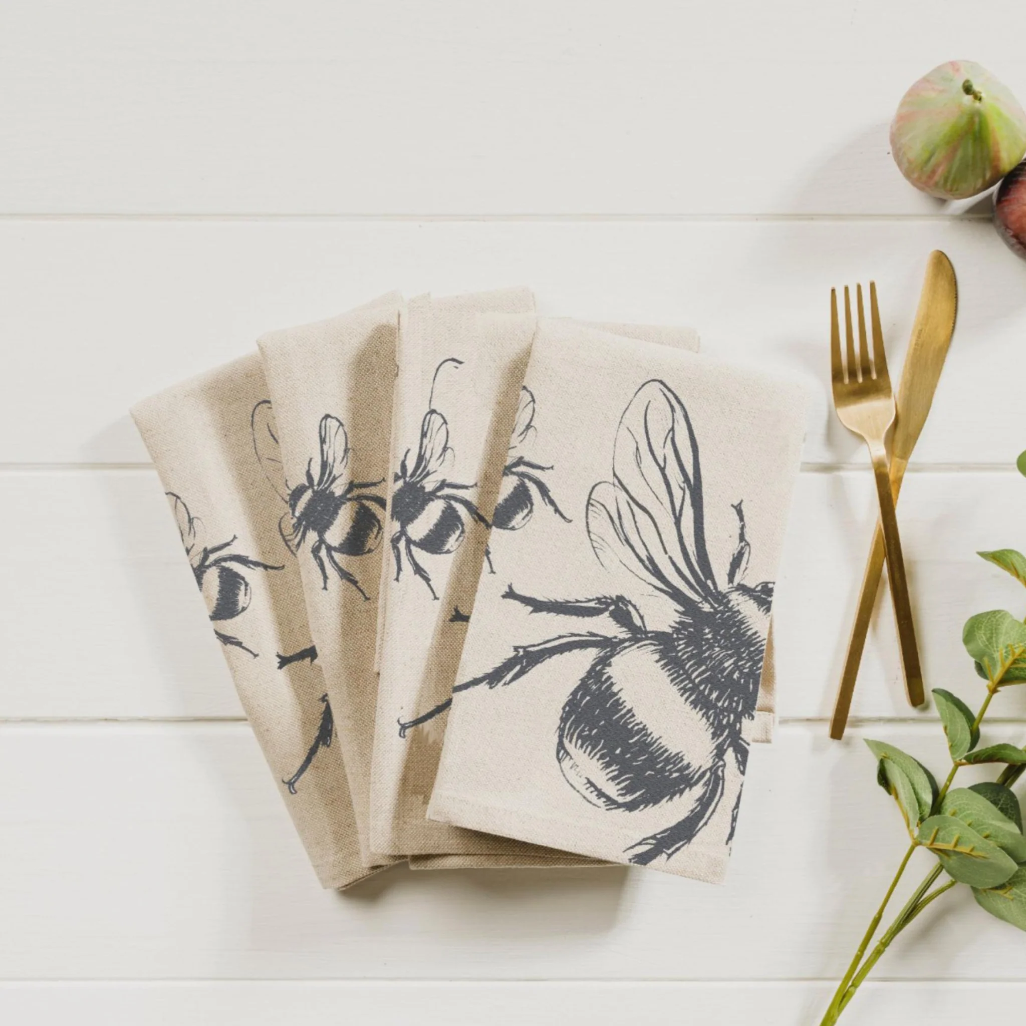 Linen Napkin Set | Bee | 4-Piece - Image 4