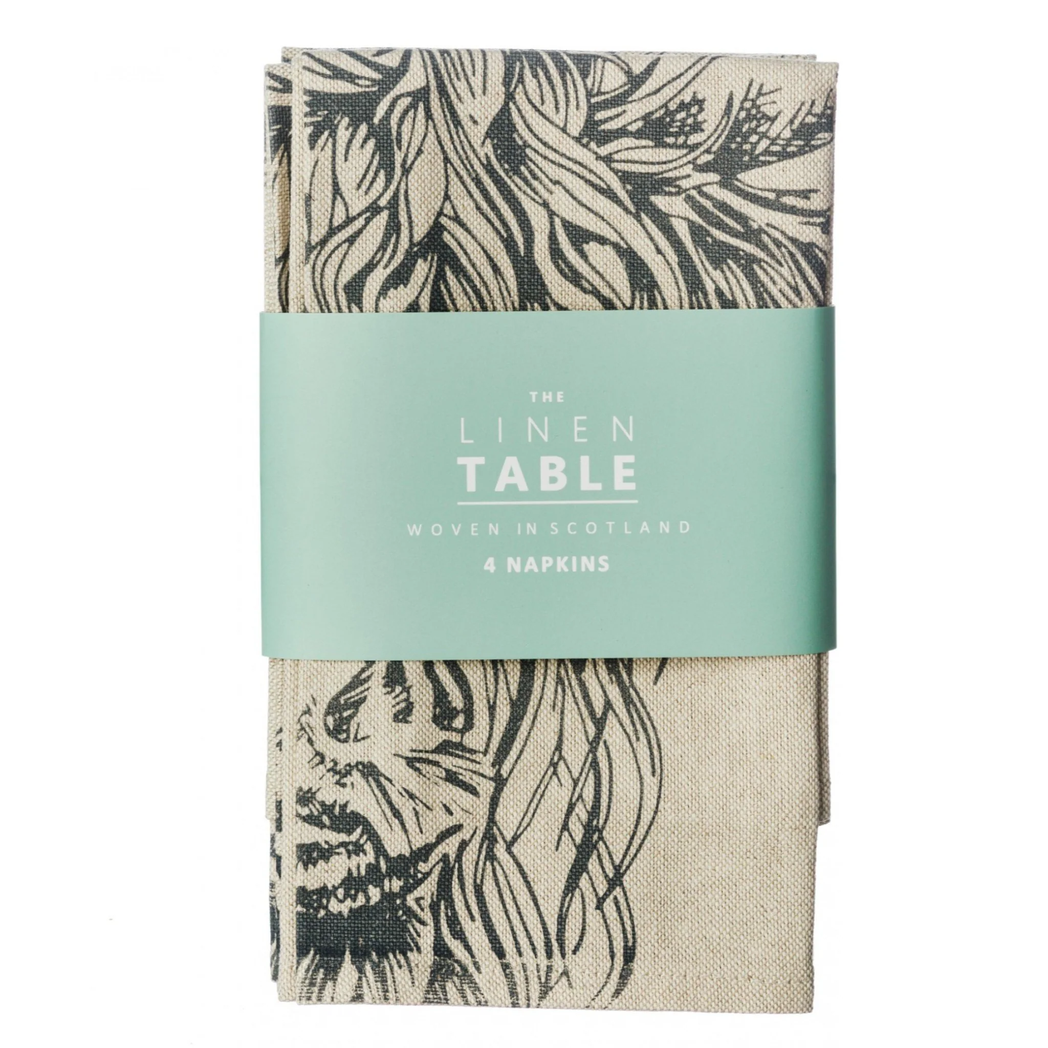 Linen Napkin Set | Highland Cow | 4-Piece - Image 3
