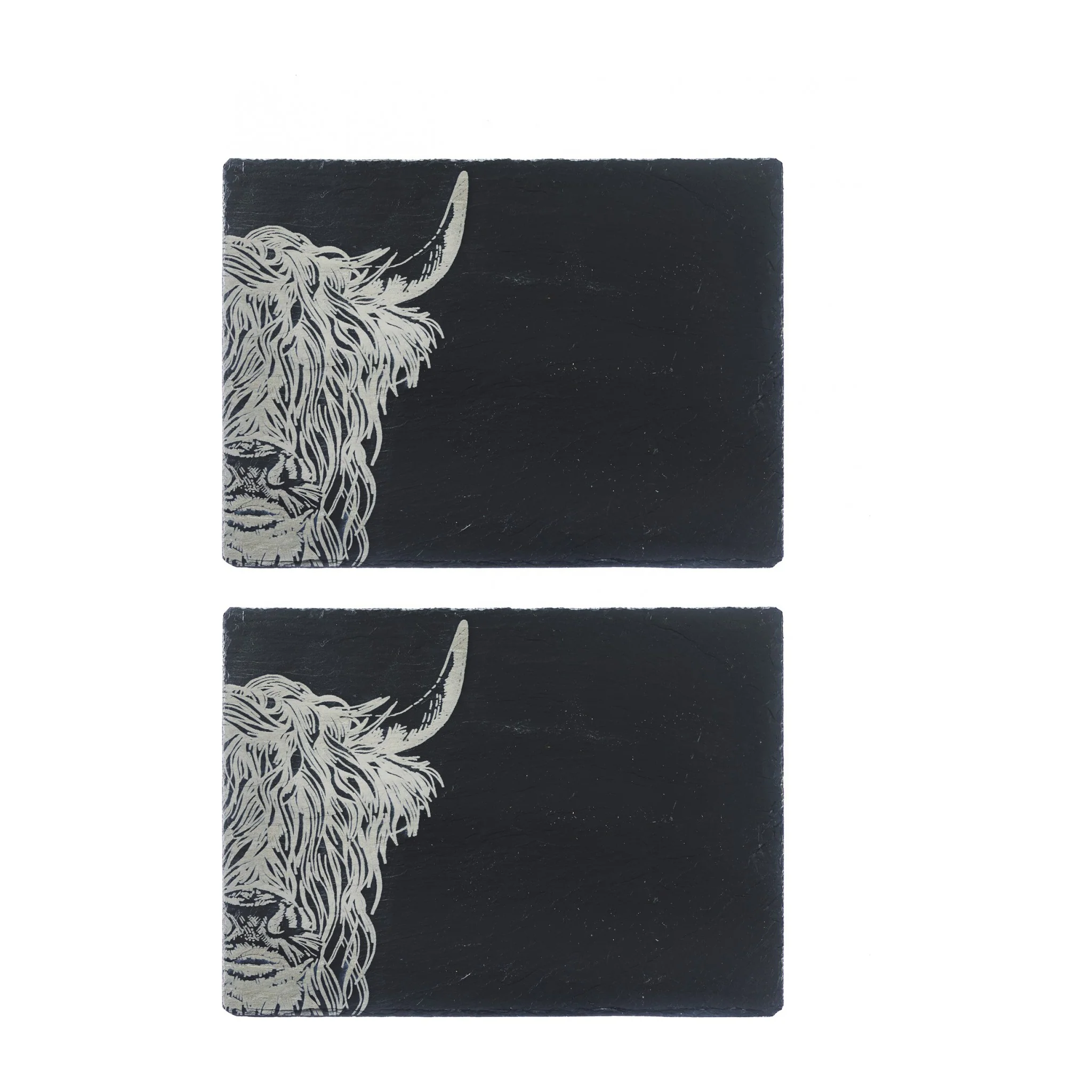 Rectangular Tablemats | Etched Highland Cow | Set of 2 - Image 3