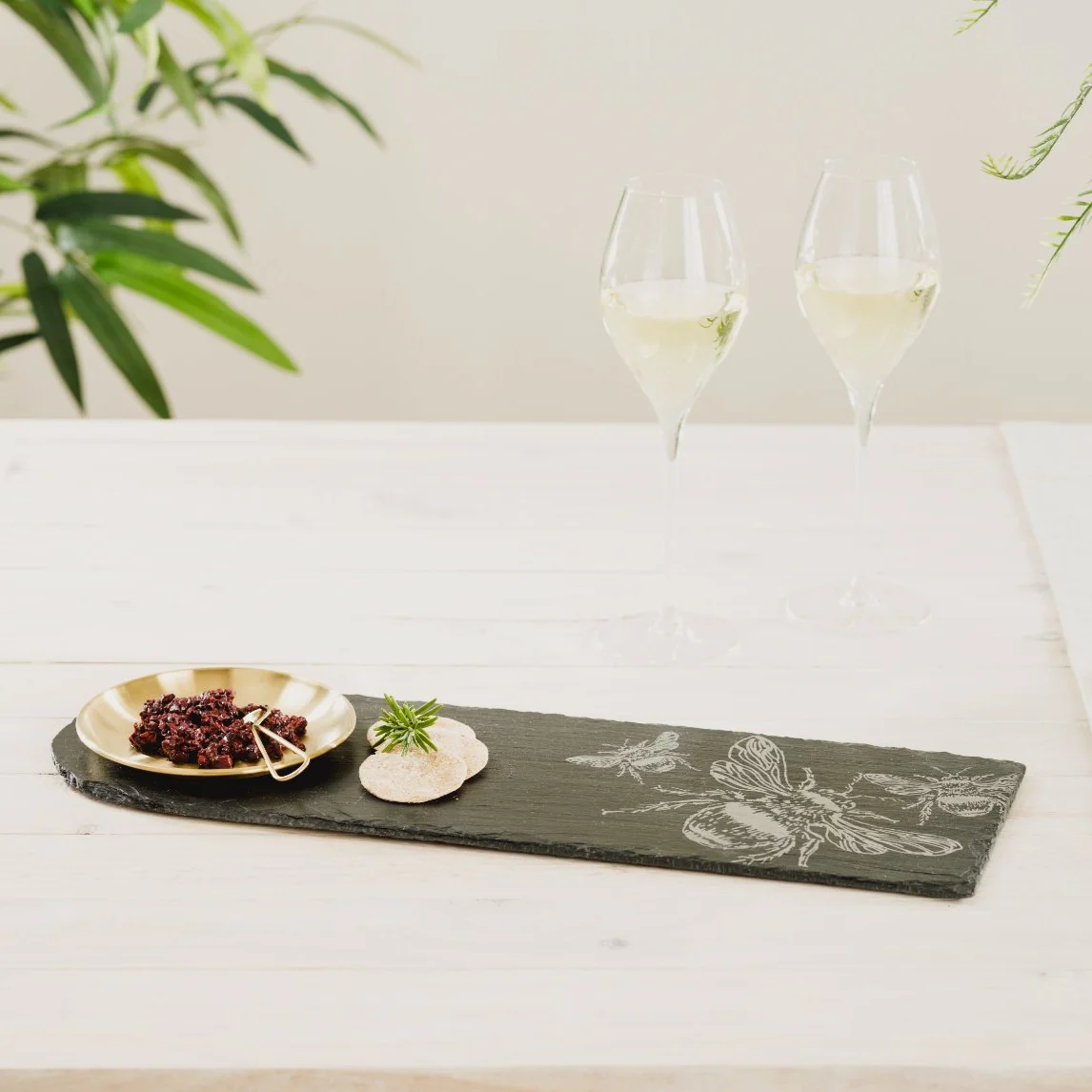 Slate Bee Server with Gold Dish - Image 2