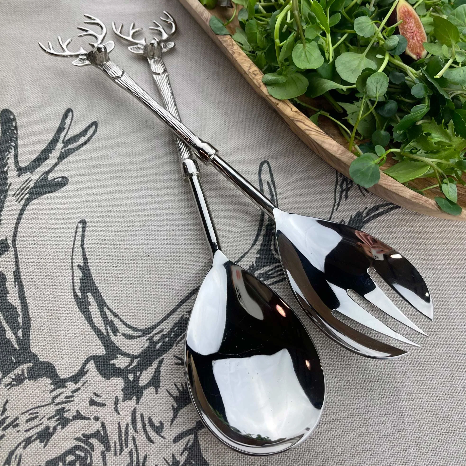Stag Salad Server Set | Stainless Steel - Image 3