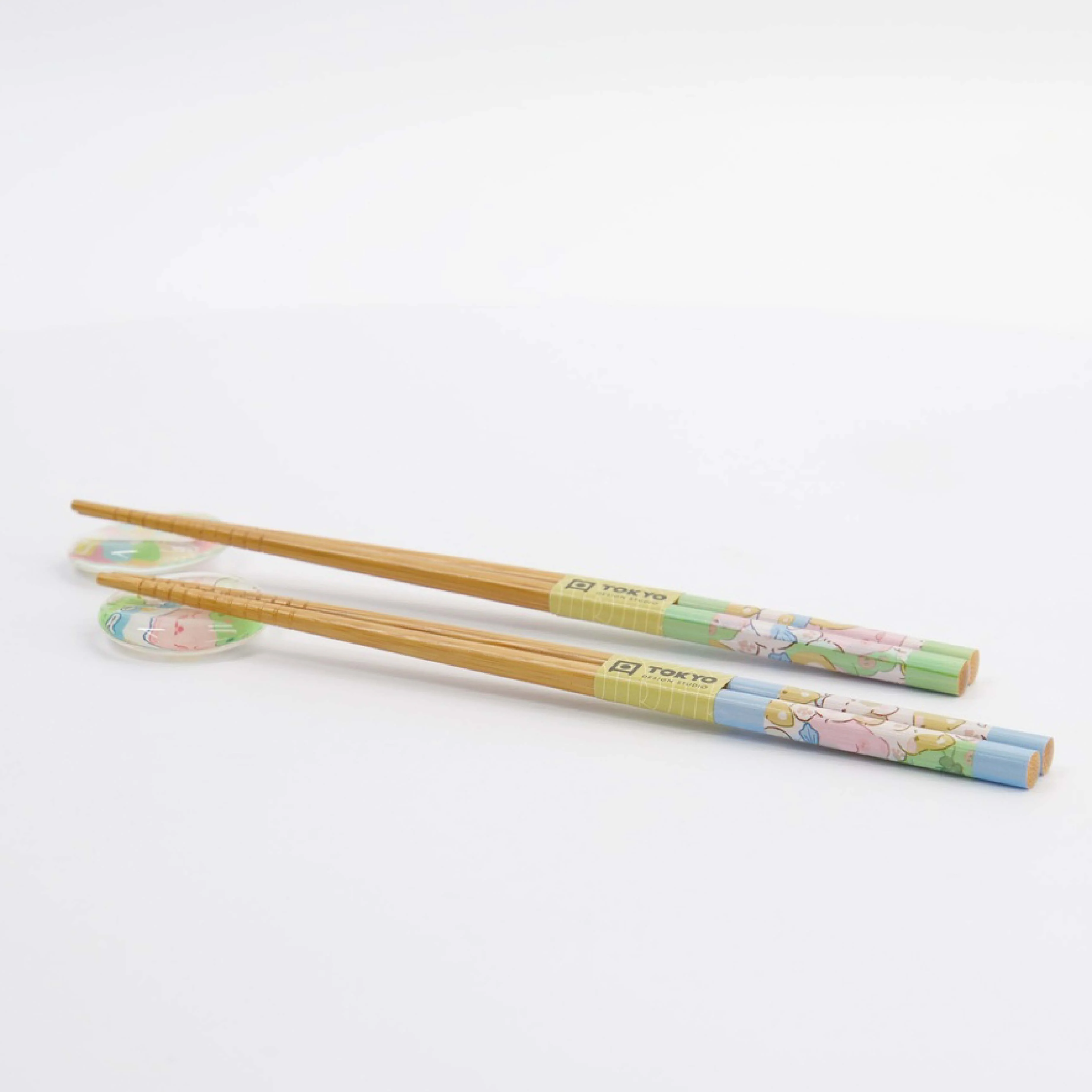 Kawaii Animals Chopstick Set | Pastel | 4 Piece - Image 2