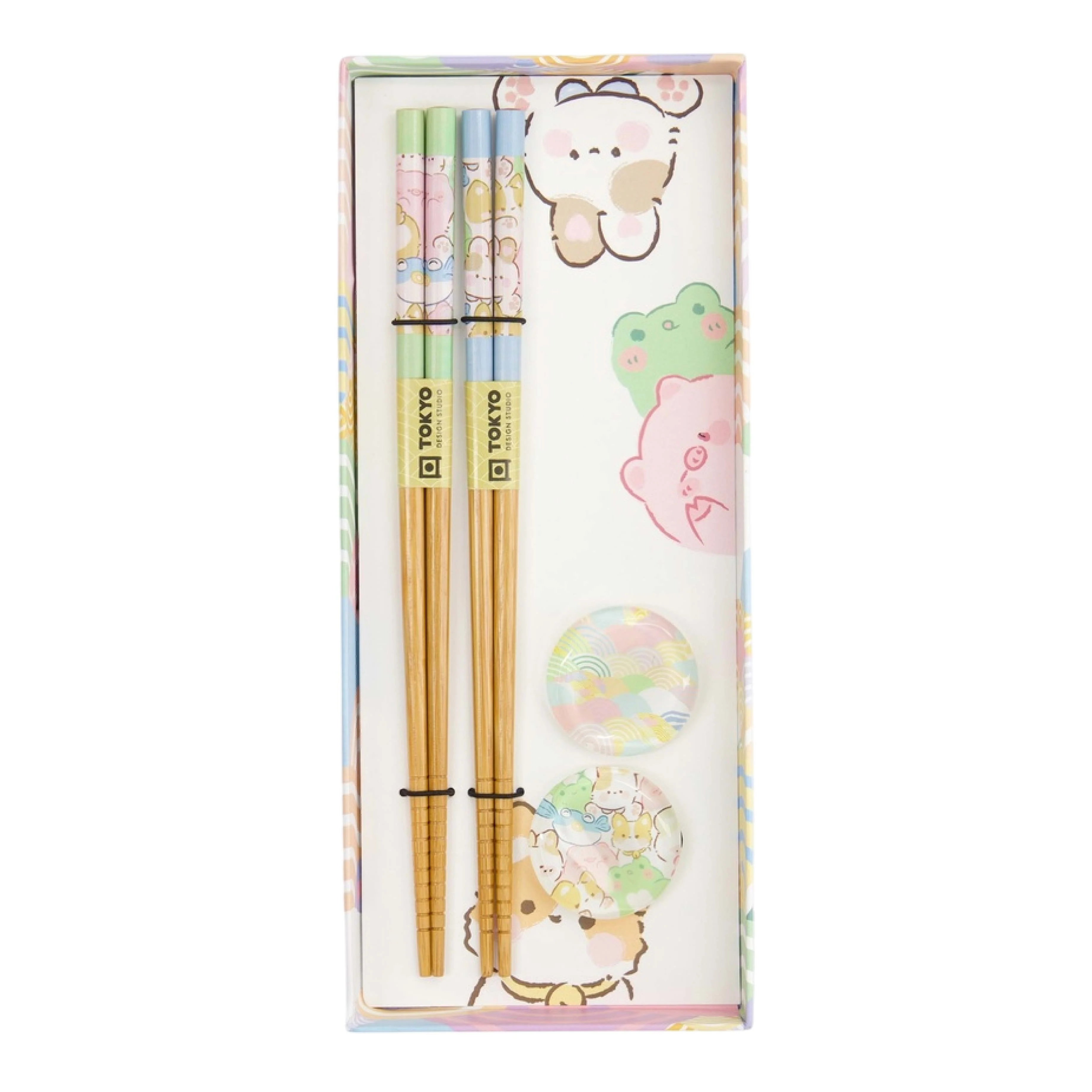 Kawaii Animals Chopstick Set | Pastel | 4 Piece - Image 3