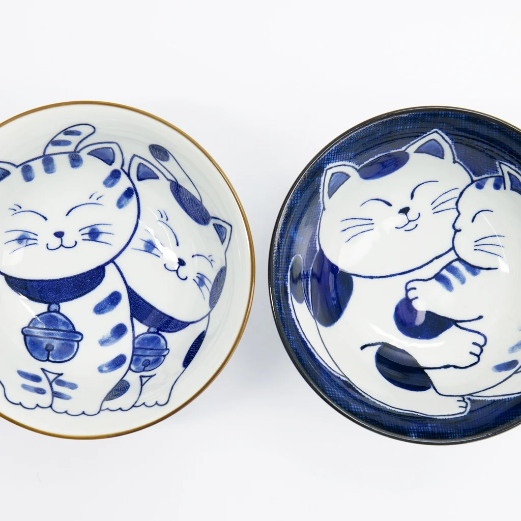 Kawaii Cat Couple Tayo Bowl & Chopsticks Set | 4 Piece - Image 2